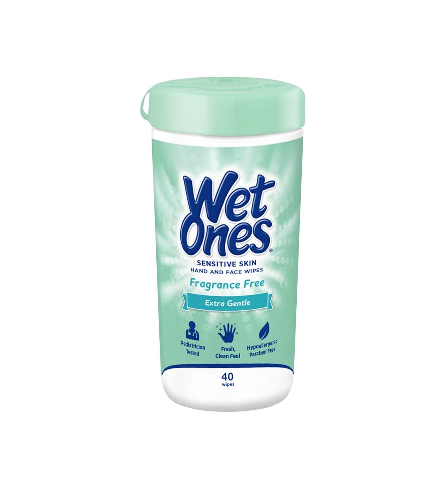 Wet Ones Sensitive Skin Hand Wipes, Extra Gentle 40 Count Canister - 1 Pack