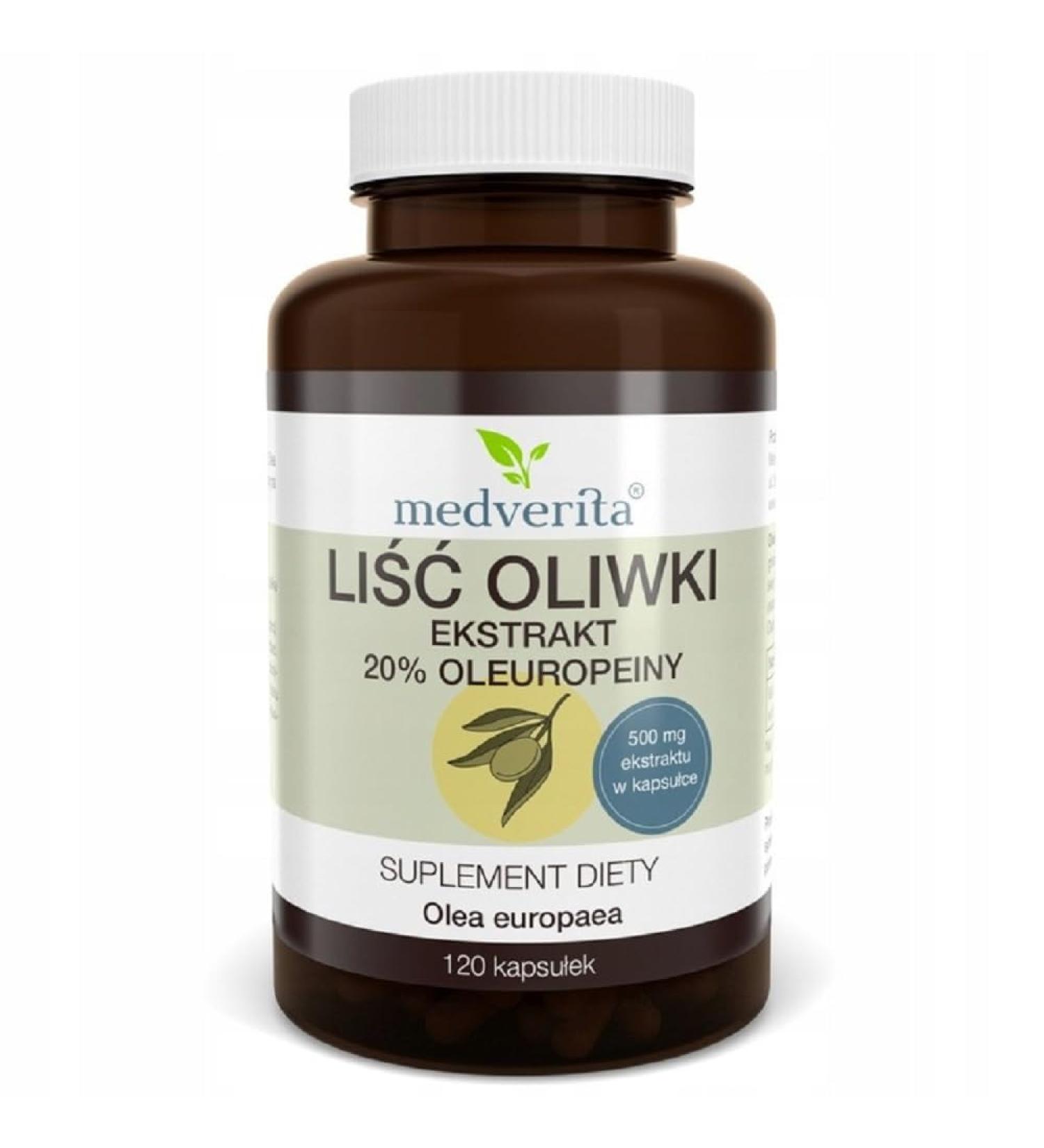 Medverita Olive Leaf Extract 20% Oleuropein - Lowers Blood Pressure & Cholesterol - 120 Capsules Dietary Supplements - Buy Online on GoSupps.com
