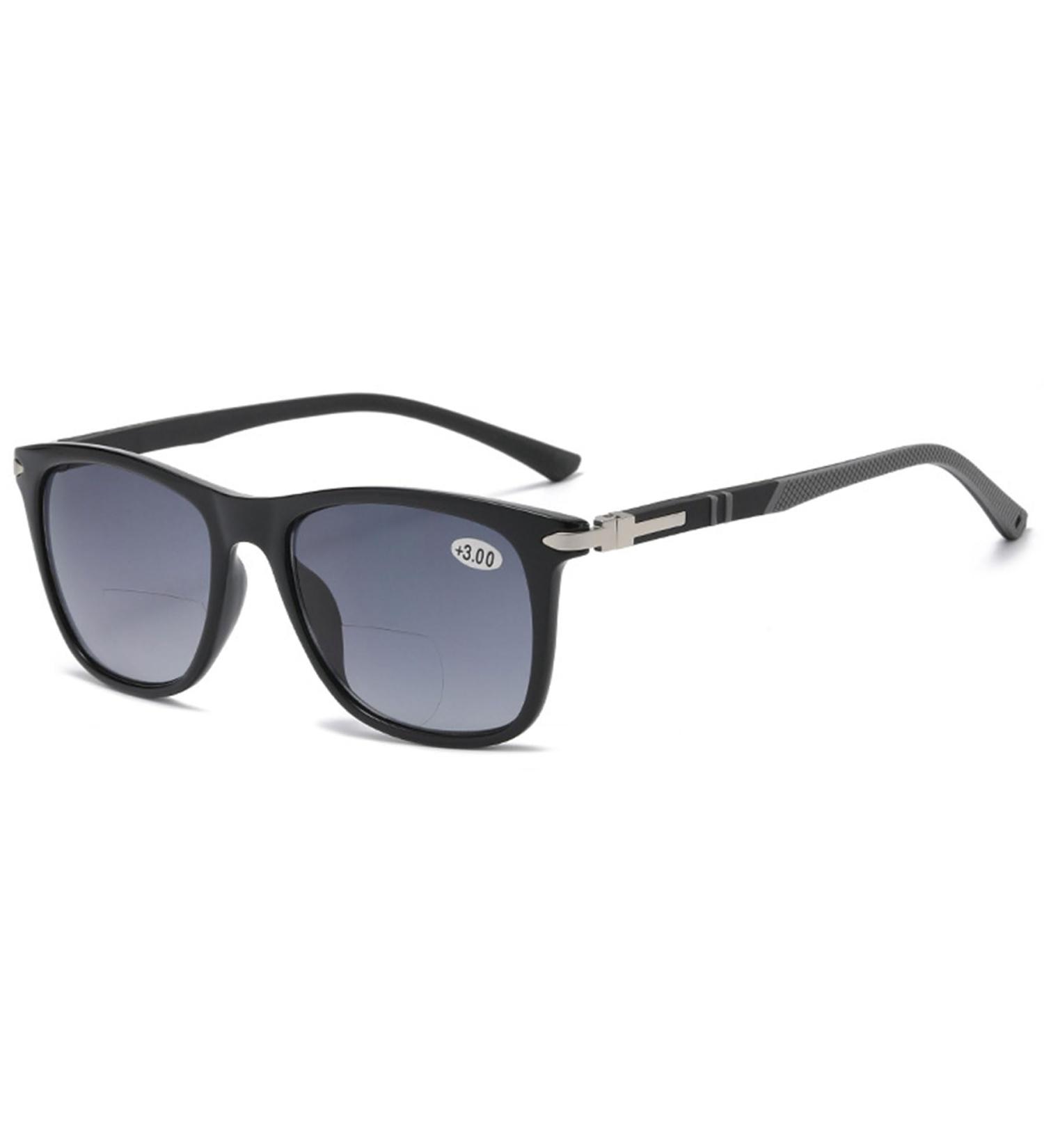 Lanomi Bifocal Reading Glasses with UV Protection | Stylish Gradient Sunglasses for Men & Women | 1.5x Visual Strength Black Frame Gray Lens - Buy Online on GoSupps.com