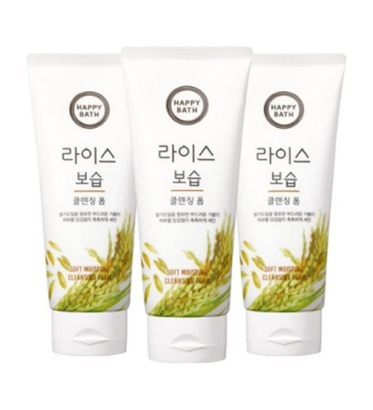Happy Bath Rice Moisturizing Cleansing Foam 200g / 6.8 fl oz *3pcs Set - Buy Online on GoSupps.com