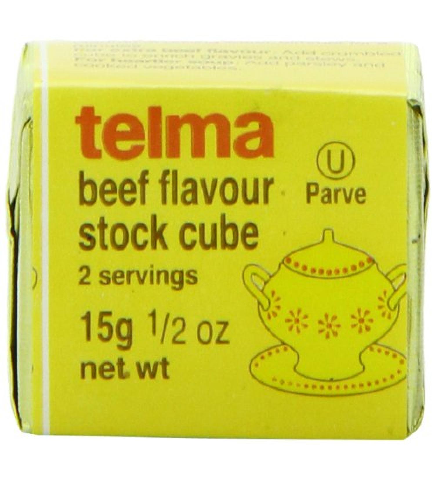 Telma Stock Cubes, Beef Flavor, 3 Count, 0.5 Ounce (Pack of 12)
