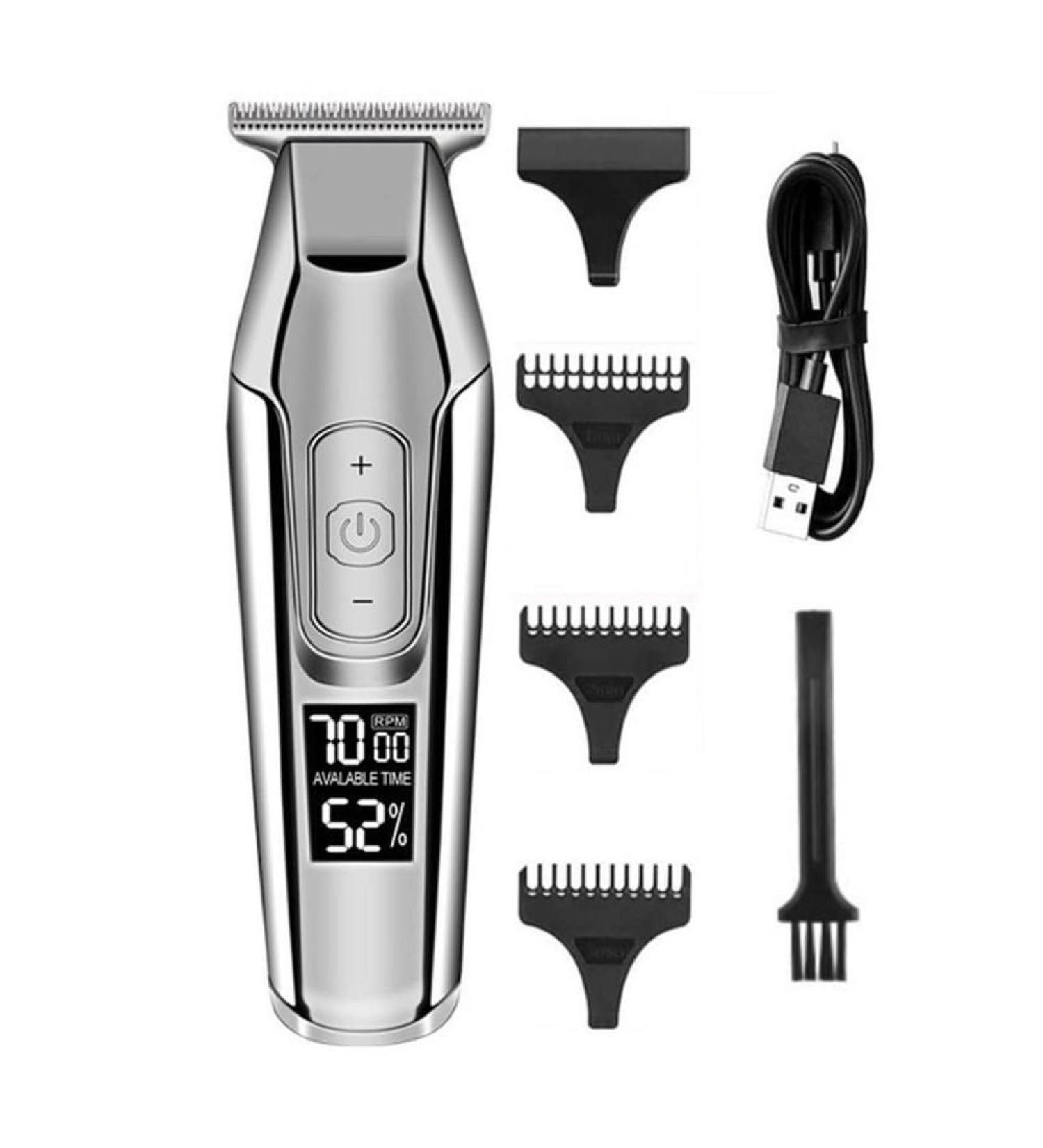 Professional Hair Clipper - USB Rechargeable LED LCD Beard Trimmer for Men | Adjustable Speed Hairstyle Pusher - Buy Online on GoSupps.com