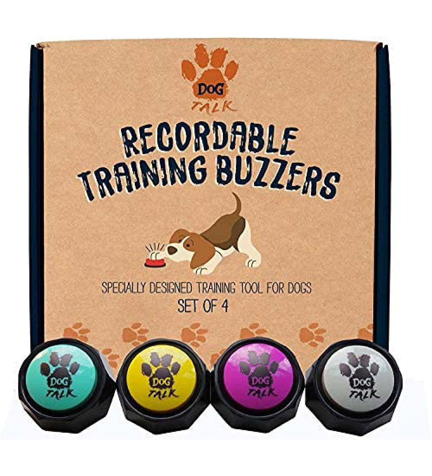 Dog Talk 4-Pack Buttons for Dog Training | Teach Your Puppy to Press for Commands - International Shipping Available - Buy Online on GoSupps.com