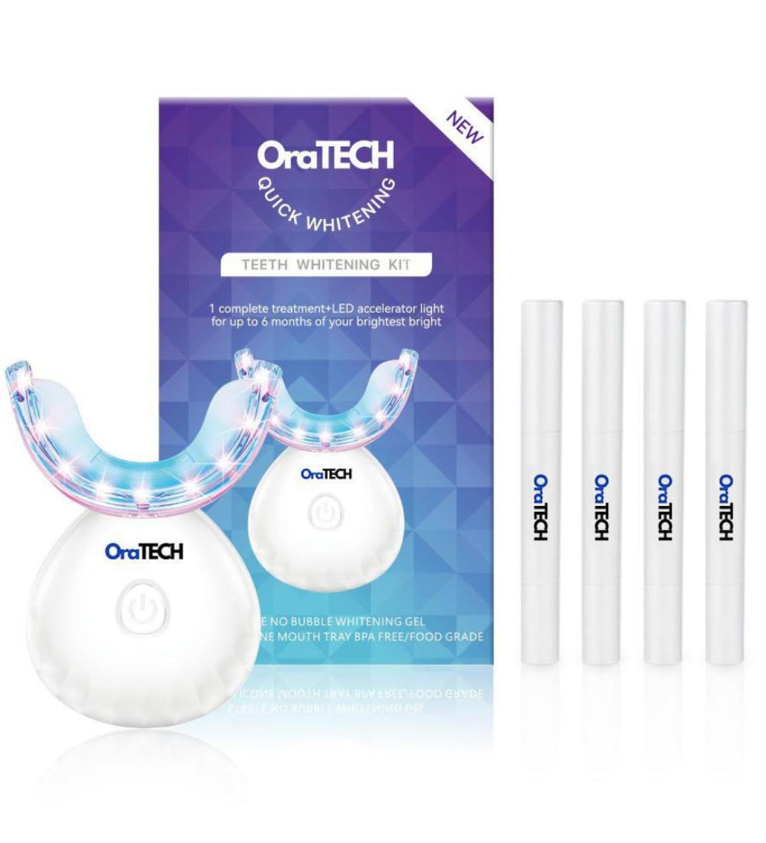 Premium Teeth Whitening Kit for Sensitive Teeth 32X Dual Blue and red LED Lights +4 whitening Pens Enamel Safe - Buy Online on GoSupps.com