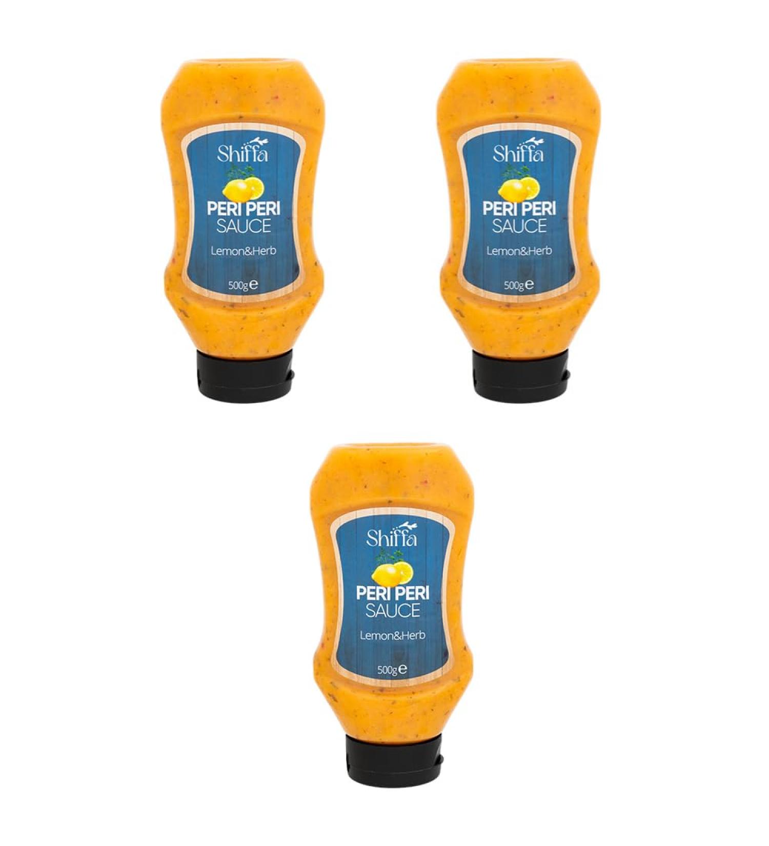 Peri Peri Sauce with Lemon & Herb for Burgers Pizza Chips Spreading 500gX3