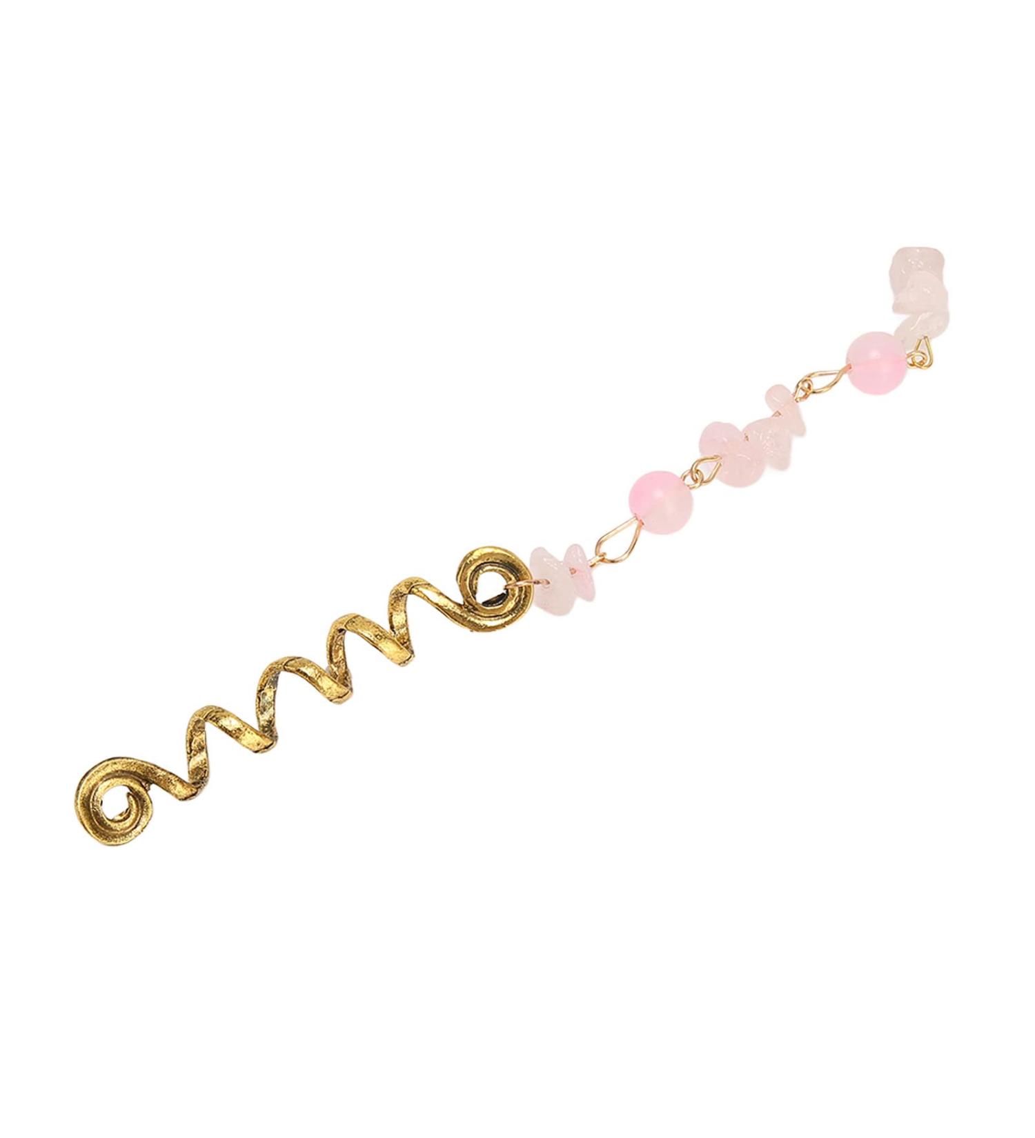Exquisite Pink Hair Dreadlock Jewelry - 5 Large Alloy Braiding Rings for Parties | International Shipping - Buy Online on GoSupps.com