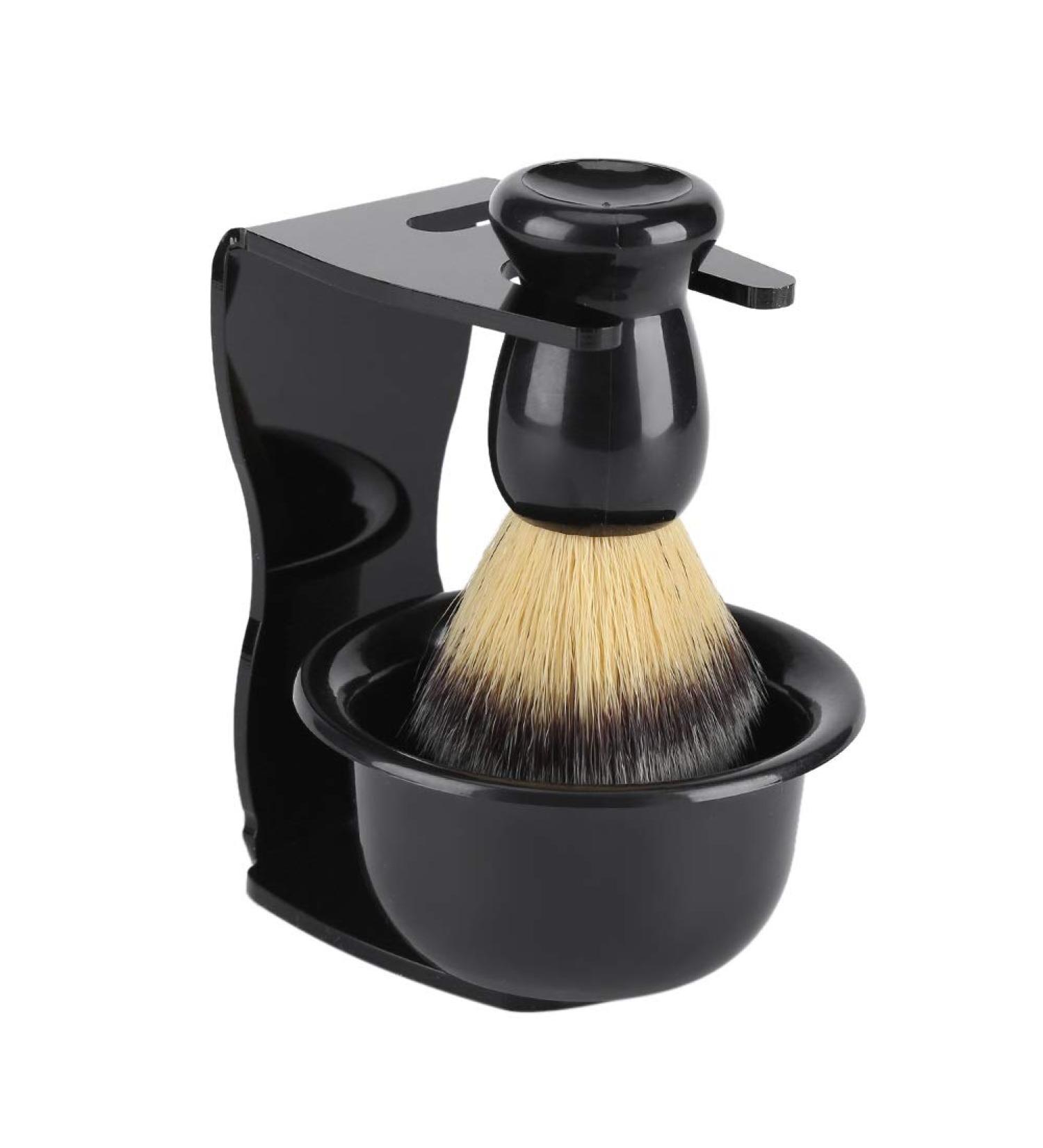 Nikou 3-Piece Shaving Brush Set | Includes Stand Brush & Bowl | Premium Men's Shaving Kit - Buy Online on GoSupps.com