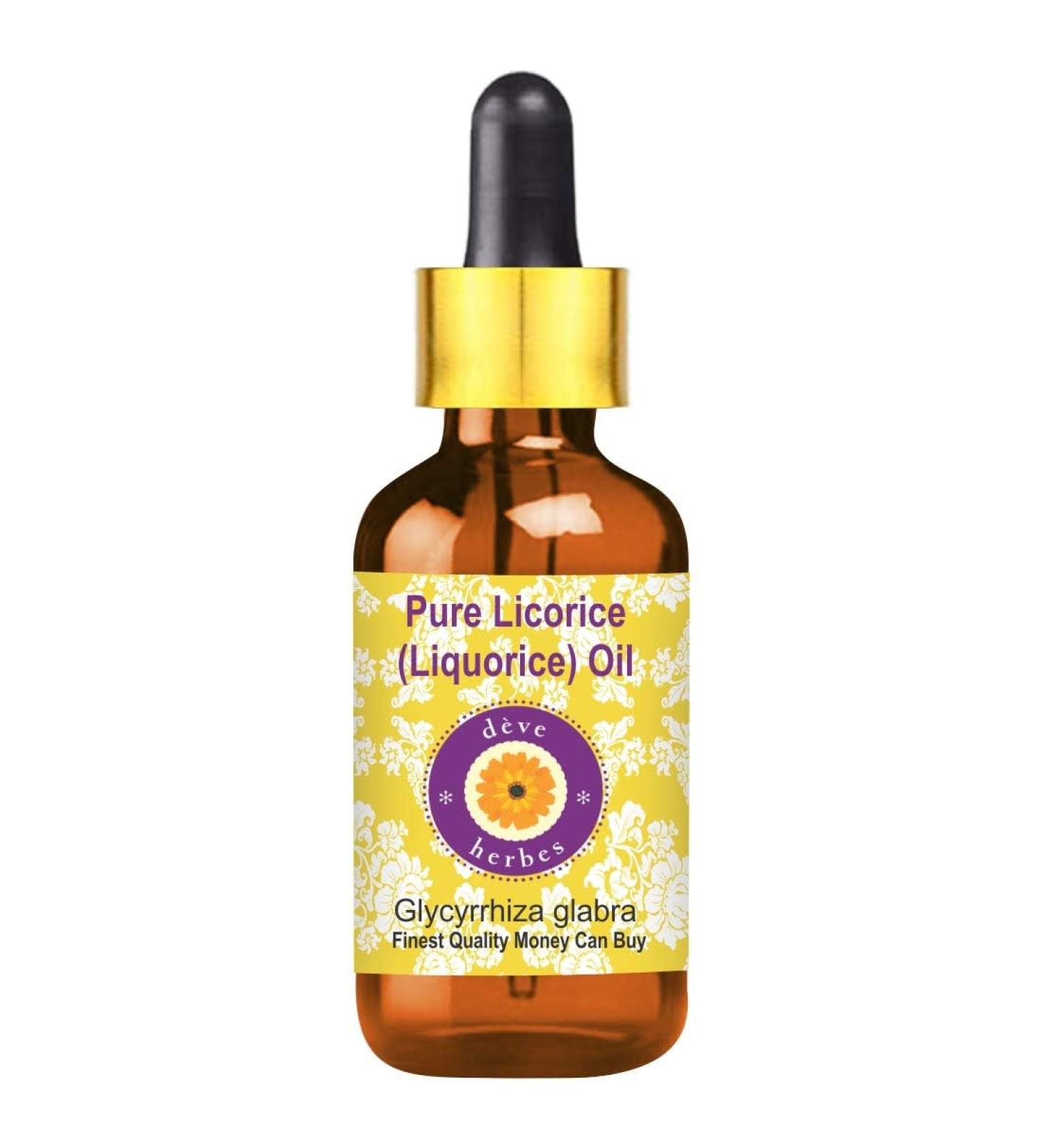 Deve Herbes Huile de r glisse pure (r glisse) (Glycyrrhiza glabra) avec compte-gouttes en verre de qualit th rapeutique naturelle 15 ml - Buy Online on GoSupps.com