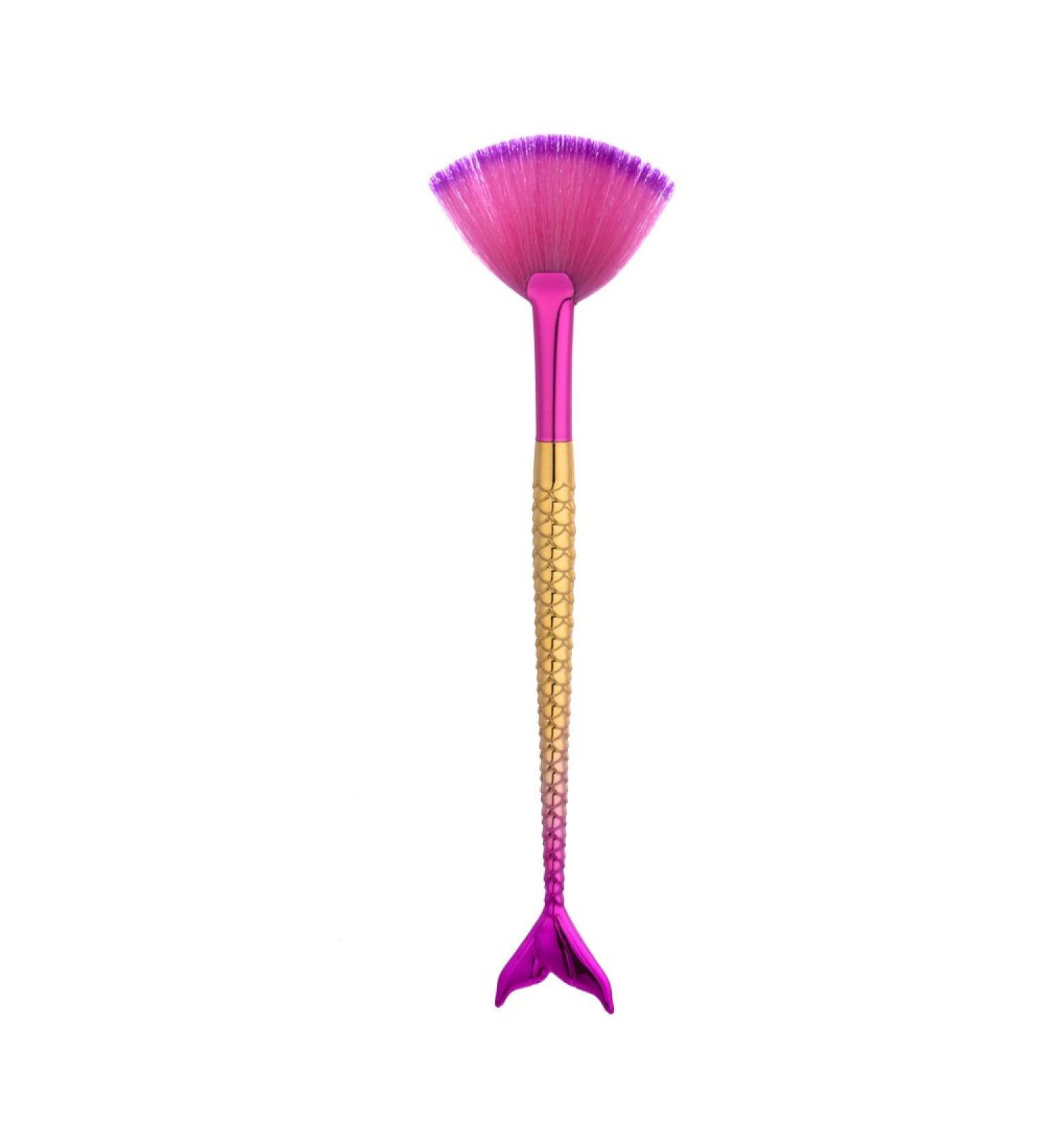LyDia Small Mermaid Fishtail Fan - Purple Cheek Blusher/Blending/Face n Body Contour/Highlighter/Bronzer/Dust Makeup Brush - Buy Online on GoSupps.com