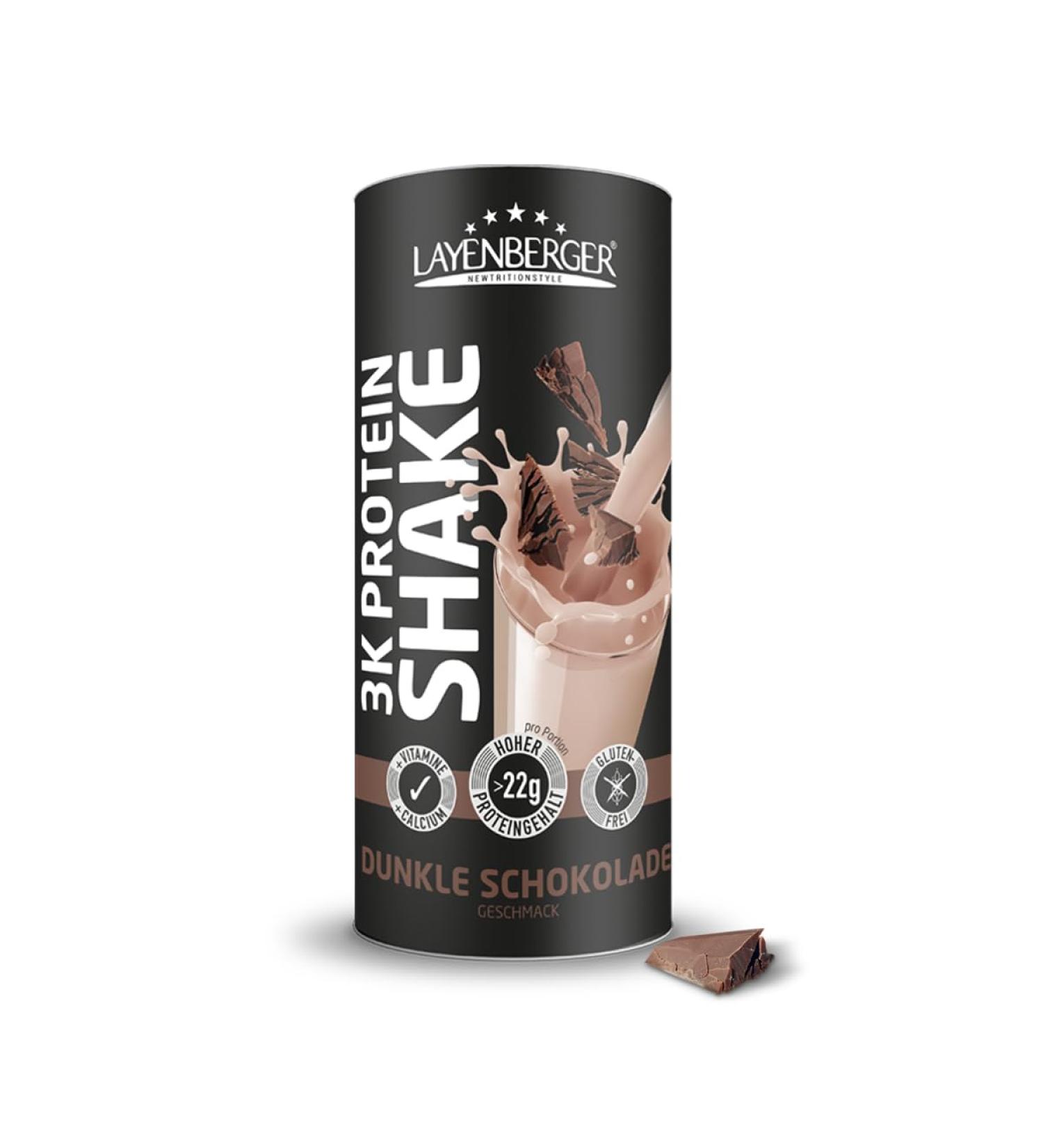 Layenberger 3K Protein Shake - Dark Chocolate | 74% Protein Only 4.7% Carbs 2.5g Sugar | 360g - International Shipping Available - Buy Online on GoSupps.com