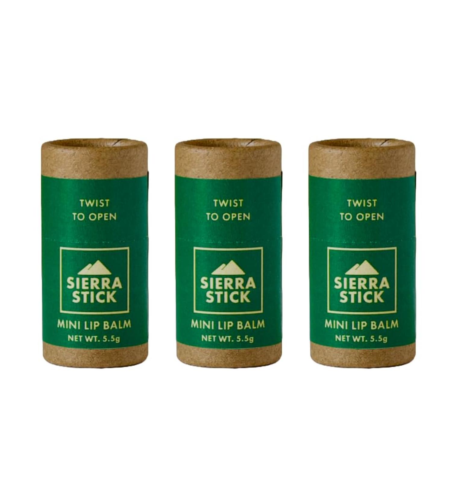 Mini Sierra Stick | Organic Lip Balm | Trail-Tested Skincare | Plastic-free | 5.5g | 3-pk