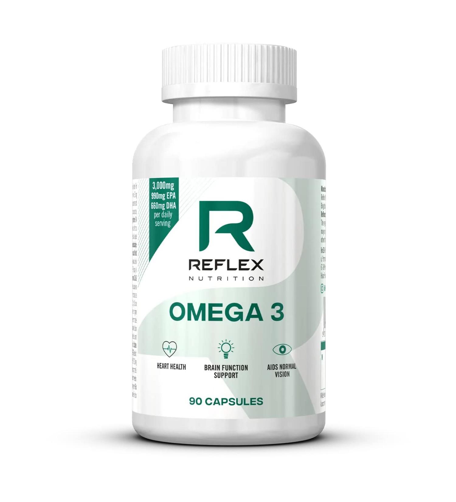 REFLEX NUTRITION Omega 3 Healthy Fish Fats in Capsule Form 90 Capsules - Buy Online on GoSupps.com