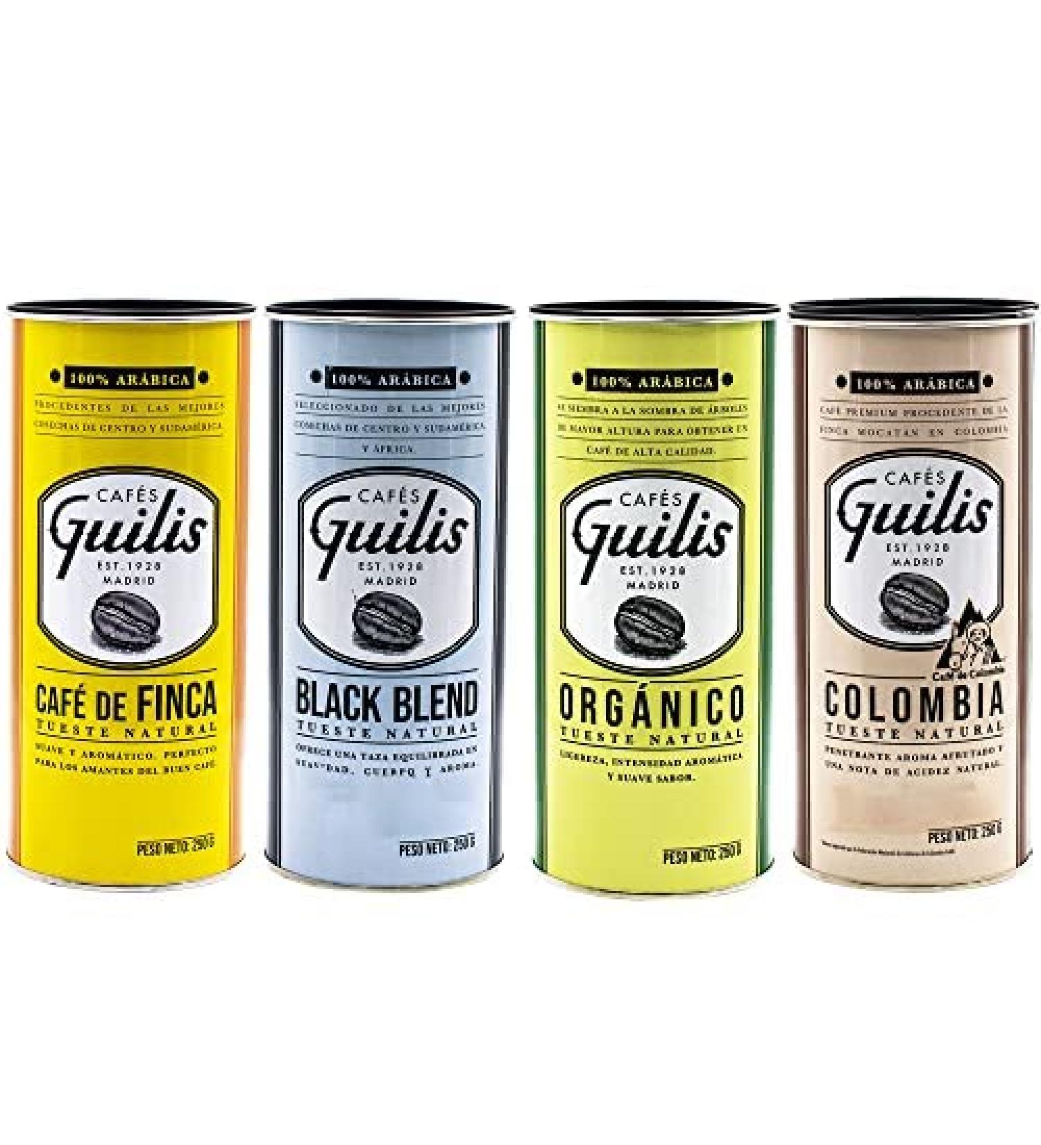 CAFES GUILIS DESDE 1928 AMANTES DEL CAFE Various Origins Natural Roast Ground Coffee - Pack 4 Cans 250g - Buy Online on GoSupps.com