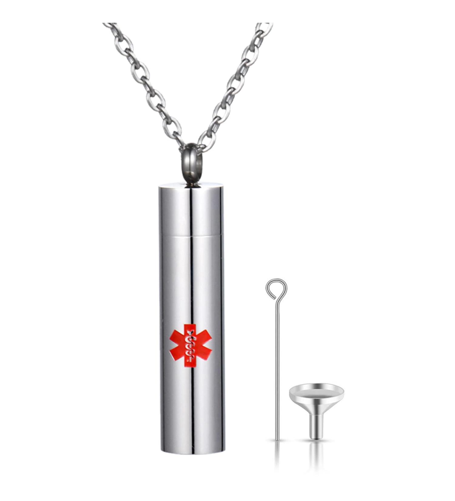 Large Medical Alert Necklace | Stainless Steel ID Pendant for Men & Women - Safe & Stylish - Buy Online on GoSupps.com