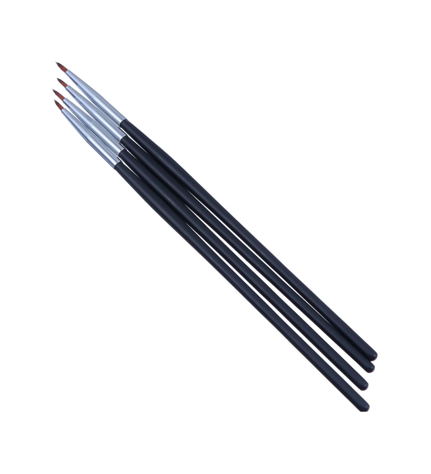 Baluue 4pcs Fine Eyeliner Brush Make up for Face Eyebrow Liner Brush Eye Tool Brush Black Fiber - Buy Online on GoSupps.com