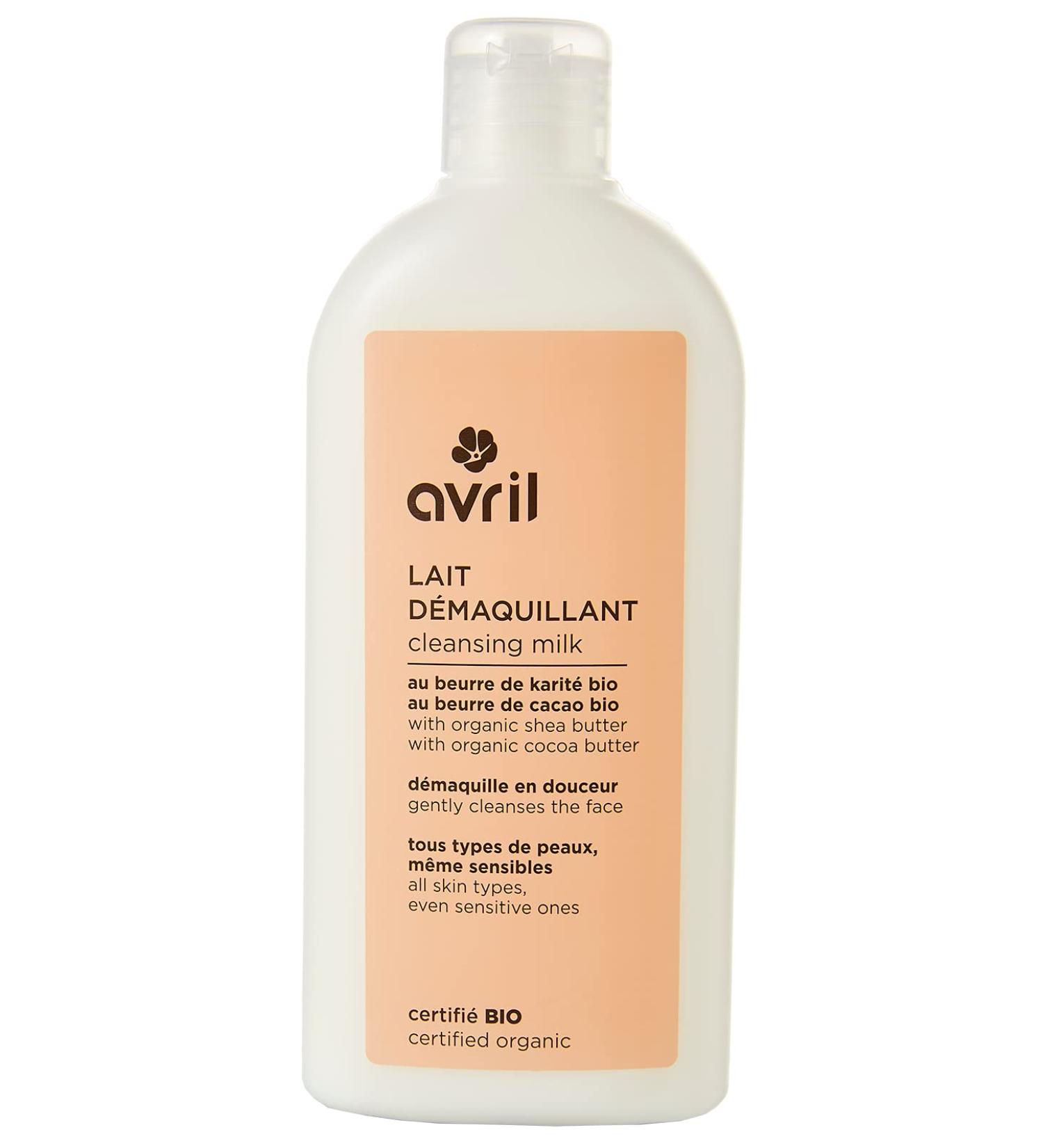Avril - Organic Cleansing Milk - Organic Shea Butter, Organic Cocoa Butter - All Skin Types, Even Sensitive - 98% Natural Origin - Ecocert Organic Certified - Made in France - 250ml