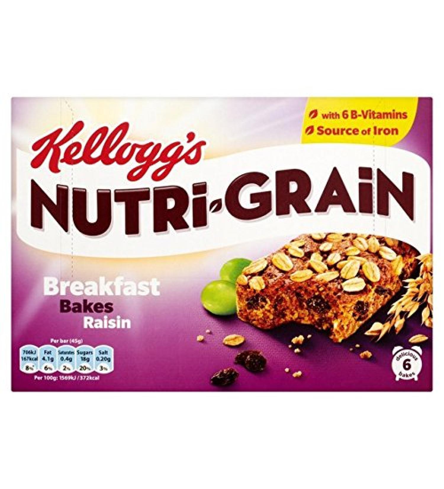 Kellogg's Kellogg's Nutri Grain Elevenses Pack of 6 Grape Molds 45g