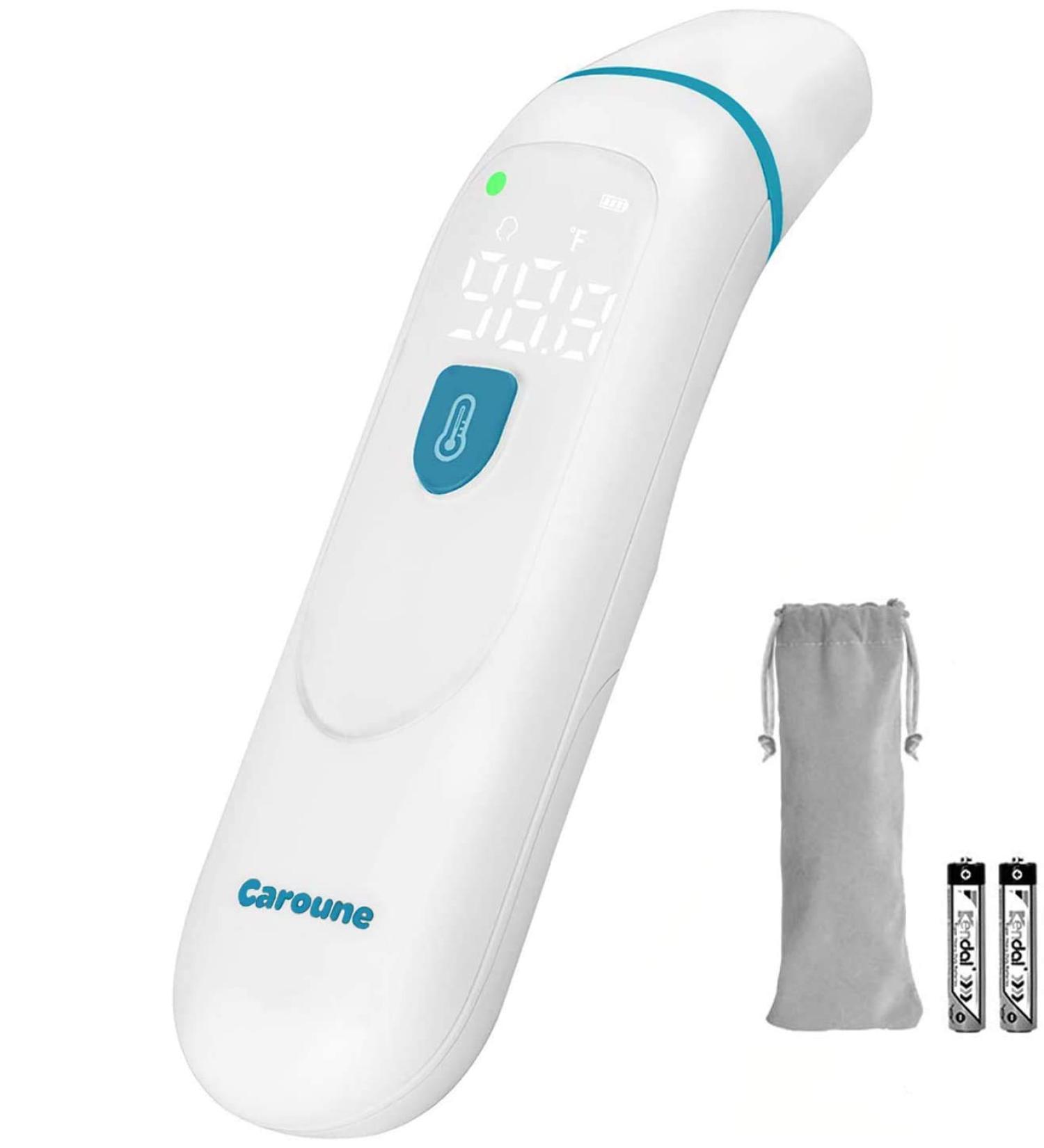 Non Contact Thermometer for Adults and Kids - Fever Alarm - Bright LCD Display - Instant Reading (Black) - Buy Online on GoSupps.com