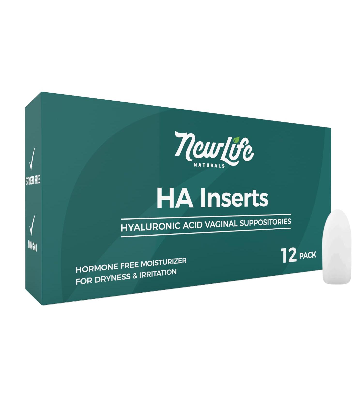 NewLife Naturals Hyaluronic Acid Vaginal Suppositories | Moisturizer for Vaginal Dryness | USA-Made Relief for Menopause | 12 Inserts 30-Day Supply - Buy Online on GoSupps.com