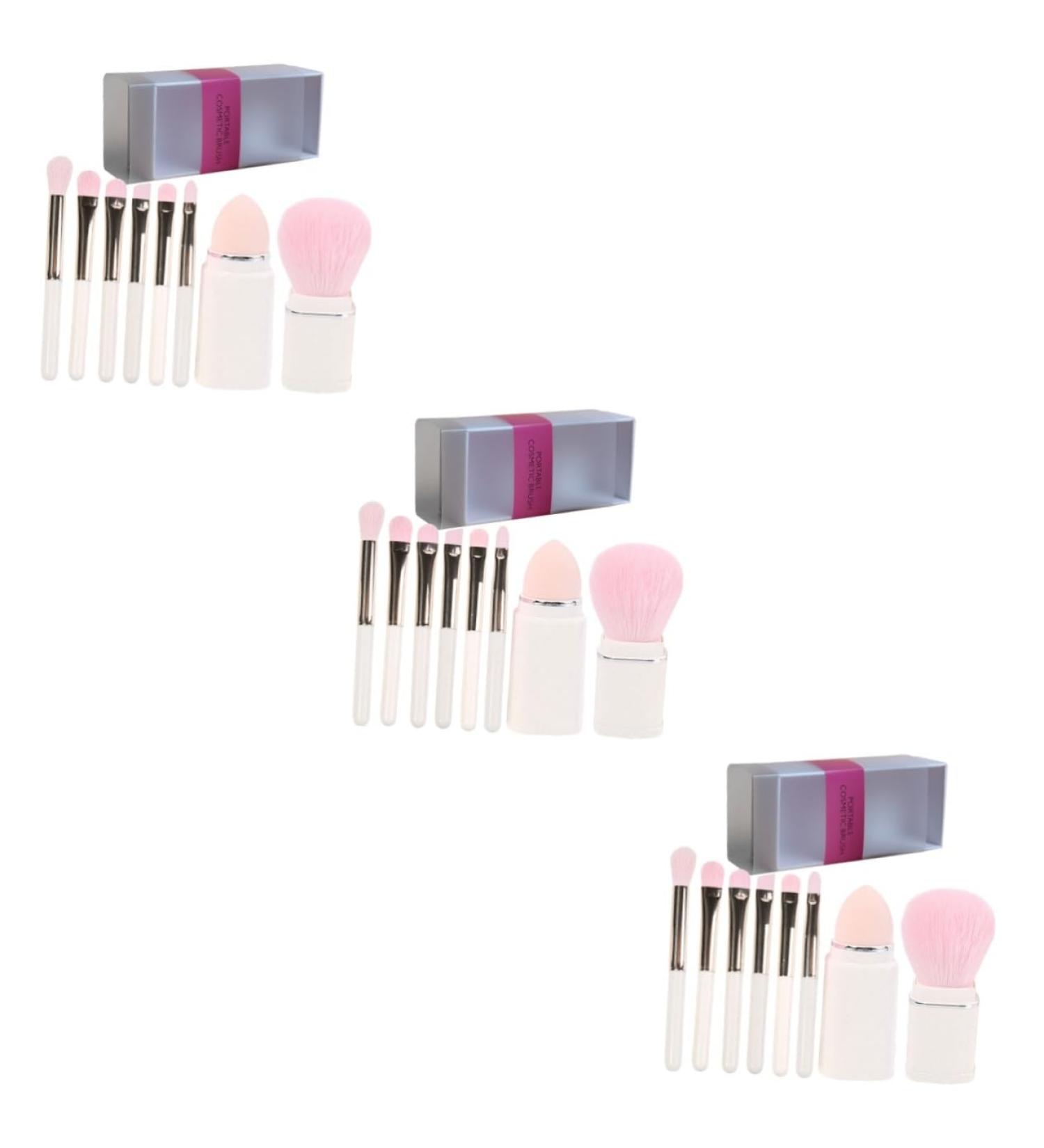 POPETPOP 3 Sets Makeup Brush Set Makeup Brush for Girls Brochas De Maquillaje Lady Tools Facial Kit Make up Sponges Makeup Brush for Women Bronzing Powder Travel White Mini Artificial Fiber - Buy Online on GoSupps.com