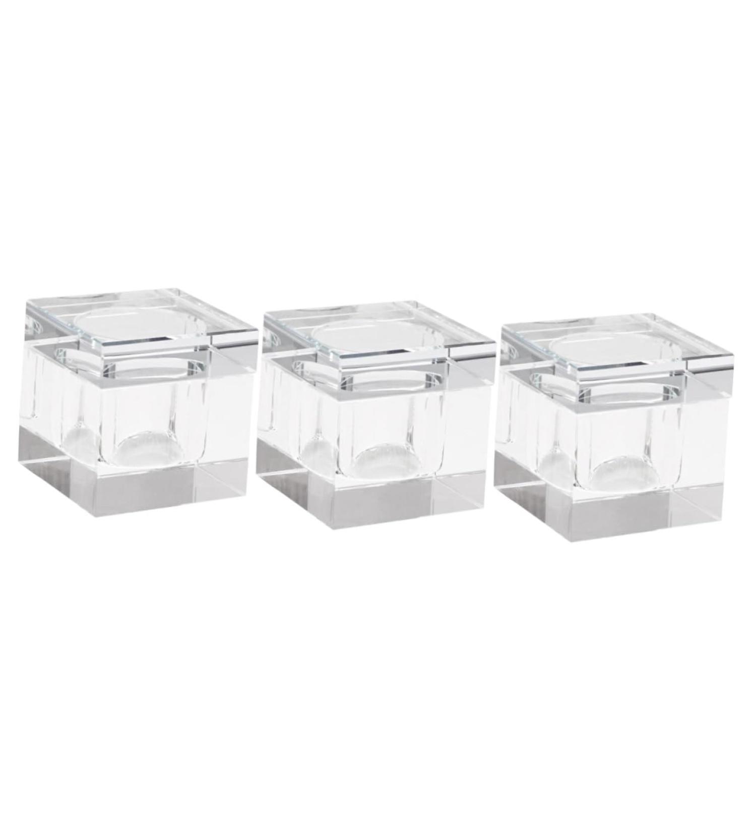 POPETPOP 3pcs nail art crystal cup glass bowl crystal cup nail powder liquid holder acrylic monomer liquid crystal nail art dish monomero dappen dish crystal glass Nail Pen with cover 5.5x5.5cmx3pcs Transparentx3pcs - Buy Online on GoSupps.com