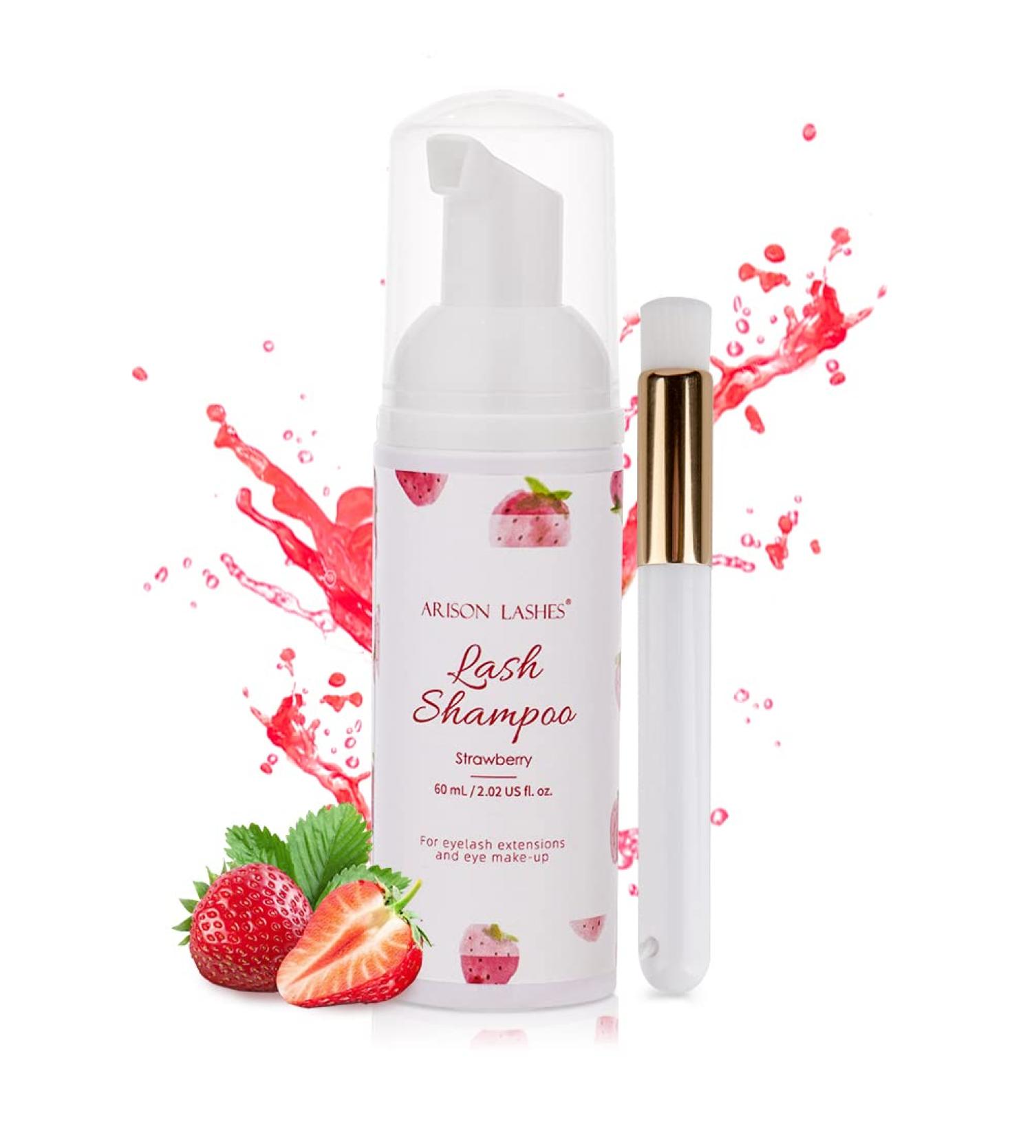 Buy Eyelash Shampoo for Extensions - 60ml Foaming Cleanser | SP-Caomei Strawberry Makeup Remover - Buy Online on GoSupps.com