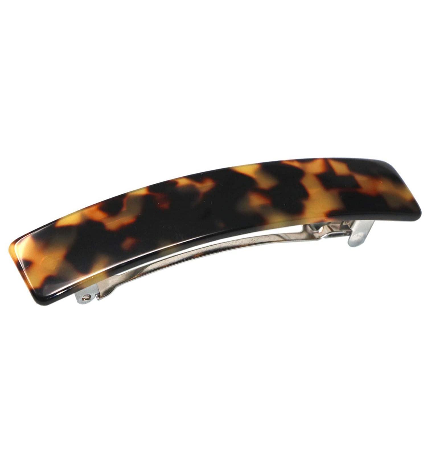French Amie Oblong Handmade 3.5 Celluloid Automatic Hair Clip Barrette - Strong Hold Clip for Girls & Women - Paris Hair Accessories - Made in France (Tokyo Shell) - Buy Online on GoSupps.com