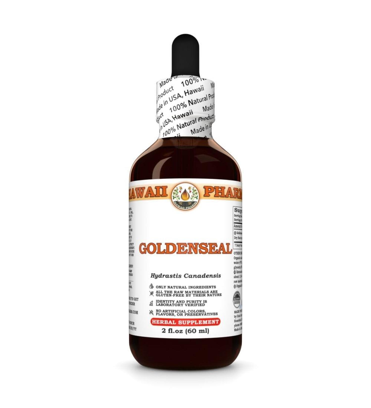 Goldenseal (Hydrastis Canadensis) Dry Root Tincture, Made in Hawaii, Organic Raw Materials, All Natural, Vegan, Pure Liquid Extract - 2 fl.oz 2 Fl Oz (Pack of 1) - Buy Online on GoSupps.com