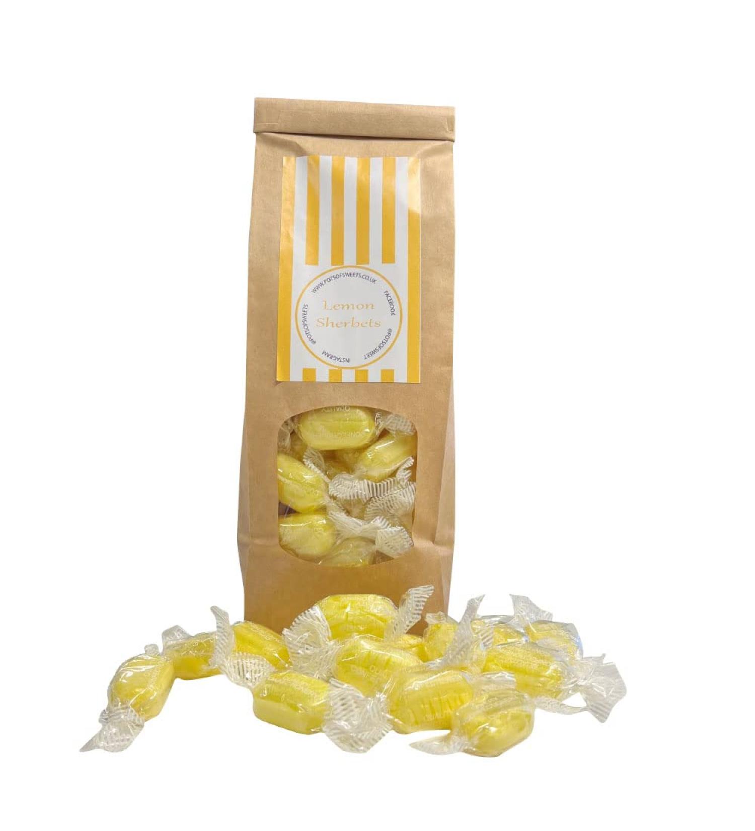 Personalized 300g Bag of Individually Stockleys Wrapped Sherbet Lemon Sweets - Buy Online on GoSupps.com