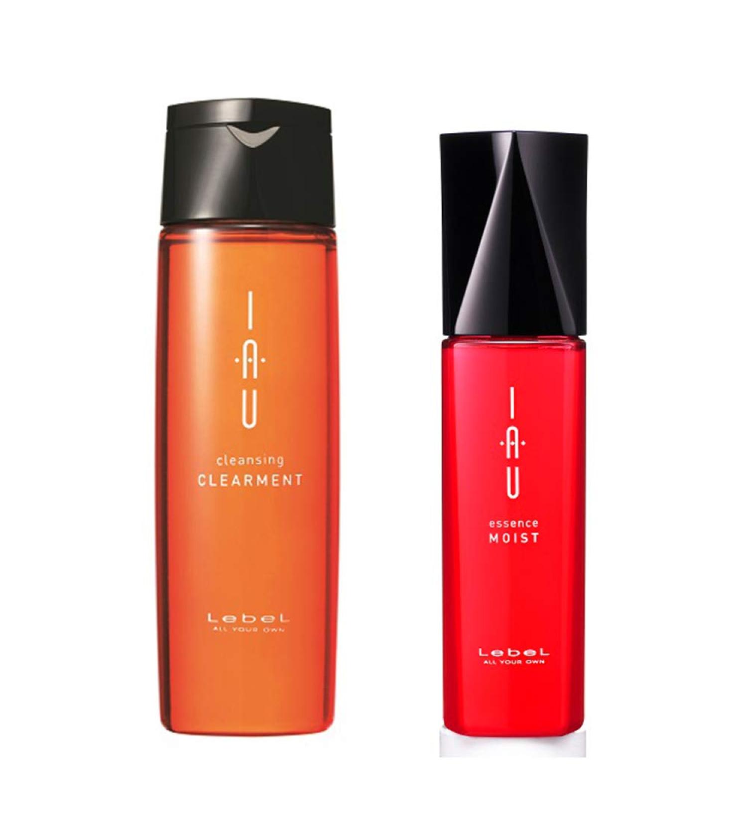Lebel IAU Cleansing Clearment Hair Shampoo 200ml & Lebel IAU Hair Essence Moist 100ml Set (Green Tea Set)