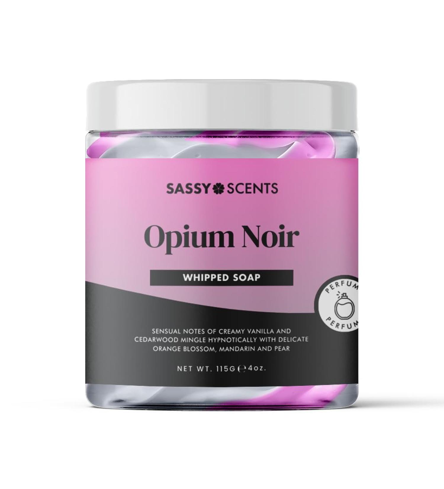 Sassy Shop Bath - Whipped Soap Opium Noir - Cleanse and Nourish the Skin With Uplifting Fragrance - Gentle and Suitable for all Skin Types - Vegan Friendly - 115g - Buy Online on GoSupps.com