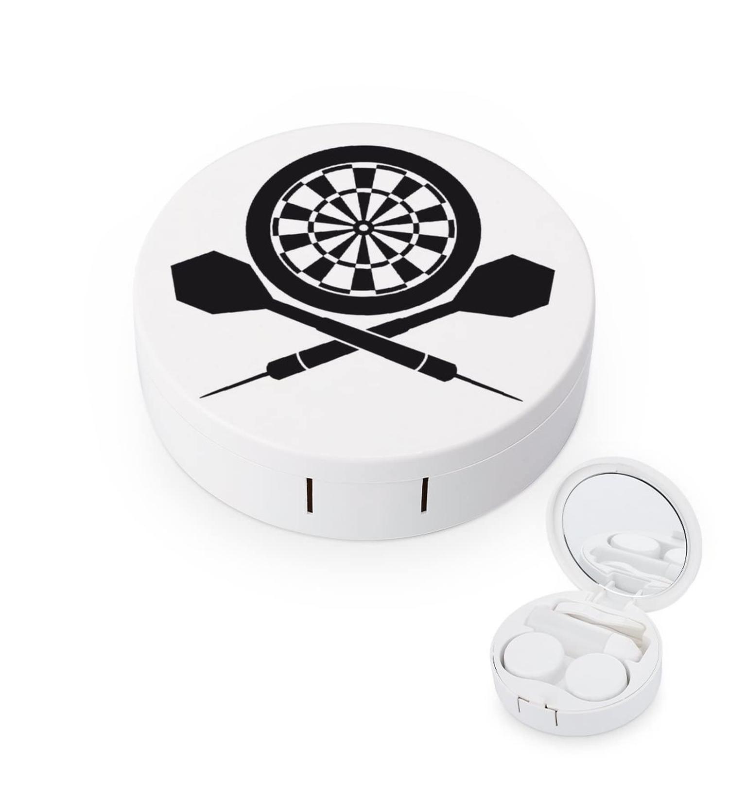 Darts Board Logo Round Case For Contact Lens Kit Storage Box with Mirror Printed - Buy Online on GoSupps.com