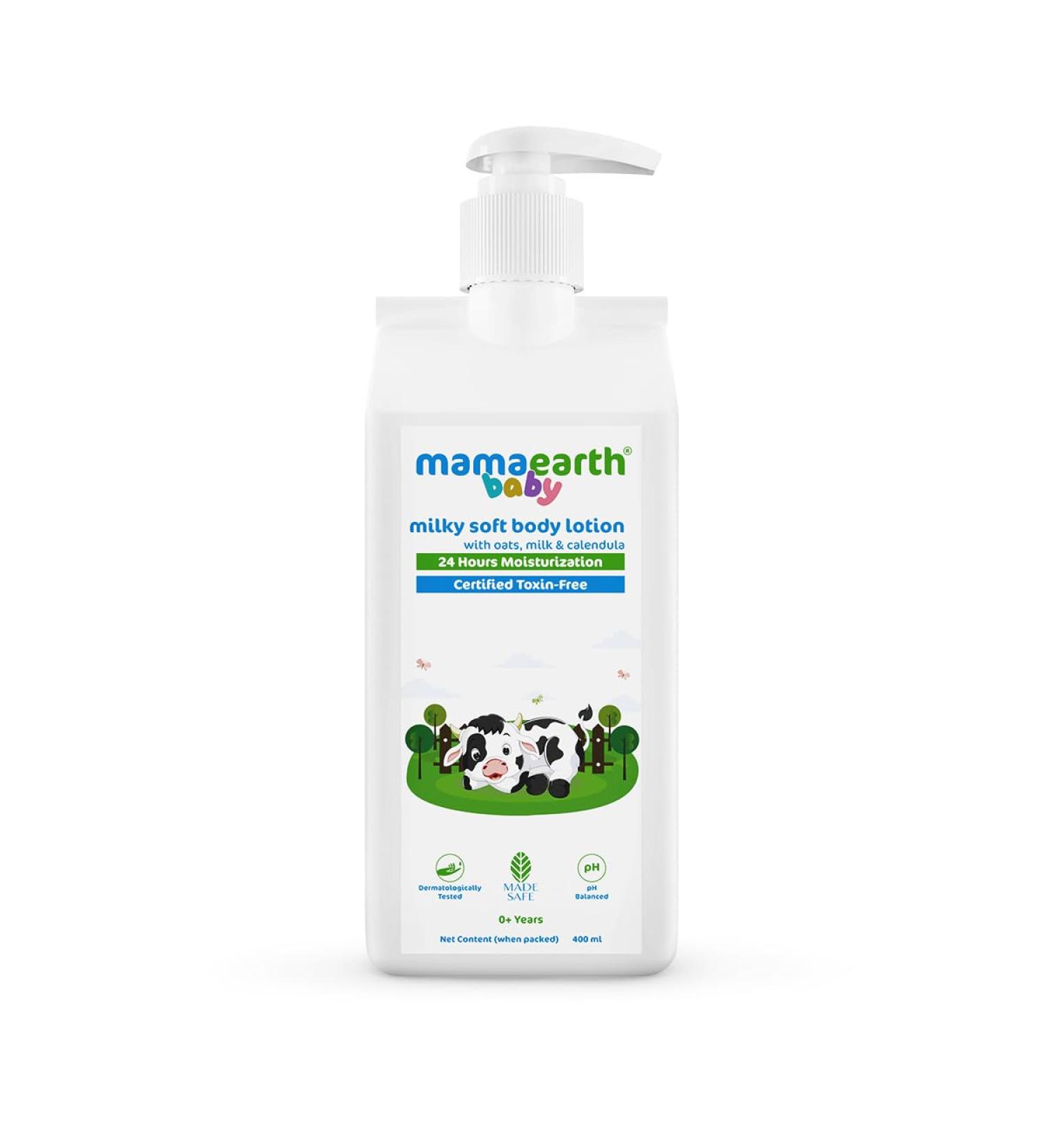 MAMAEARTH Milky Soft Body Lotion with Oats Milk & Calendula 13.53 Fl Oz (400ml) - Buy Online on GoSupps.com