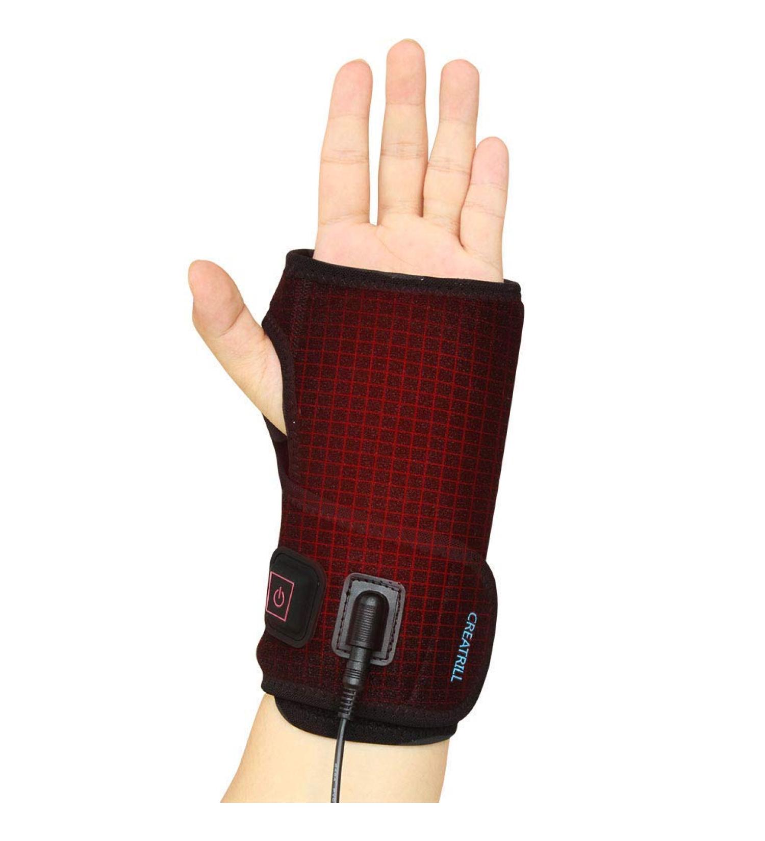 ELEKHEAL Hand & Wrist Heating Pad Wraps - Auto Shut Off Therapy for Carpal Tunnel, Arthritis, Tendonitis, Joint Pain - Medium Size - Buy Online on GoSupps.com