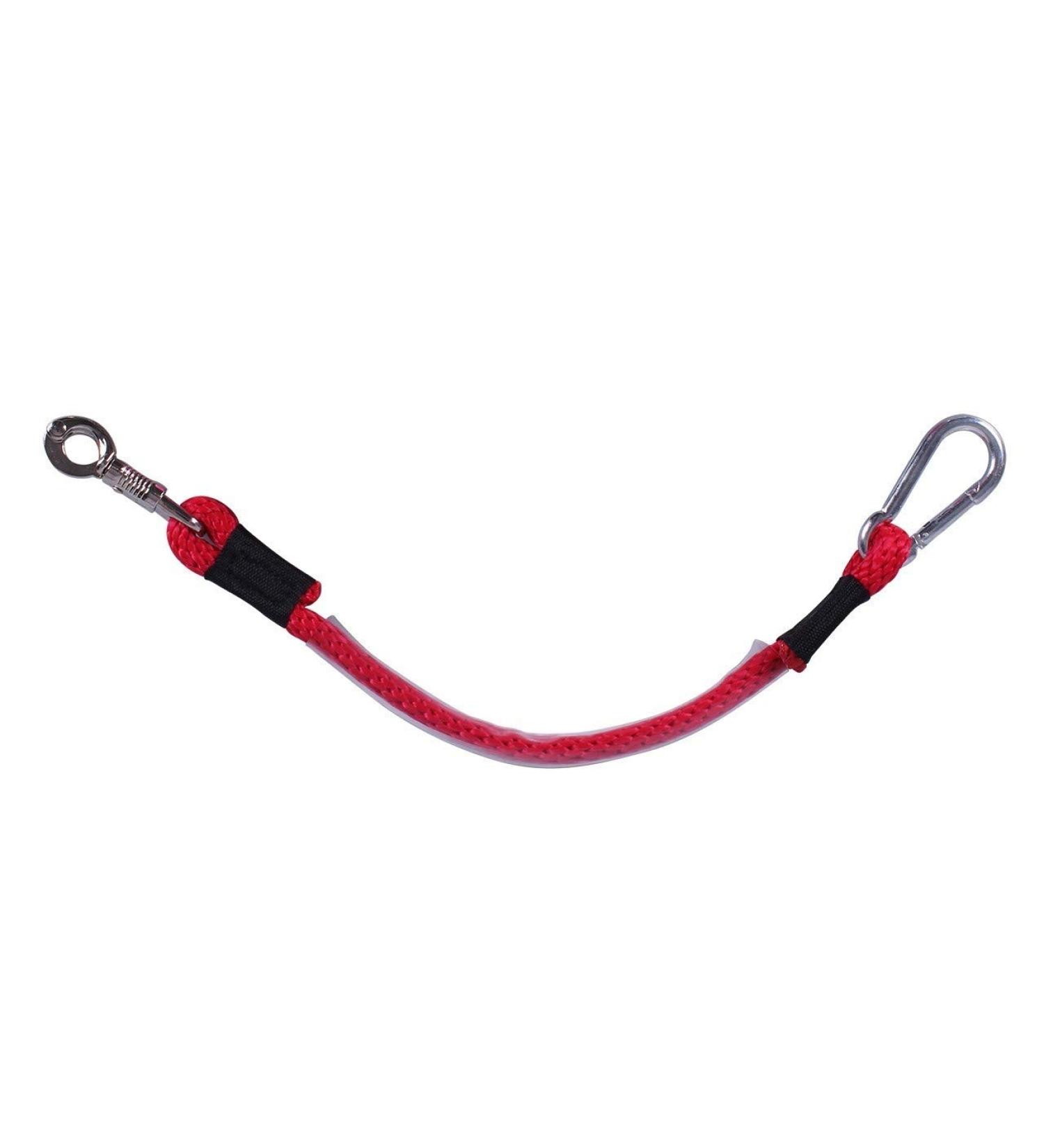 ARBO-INOX - Tie rope for trailers - with carabiner and panic hook - plastic cover (red)