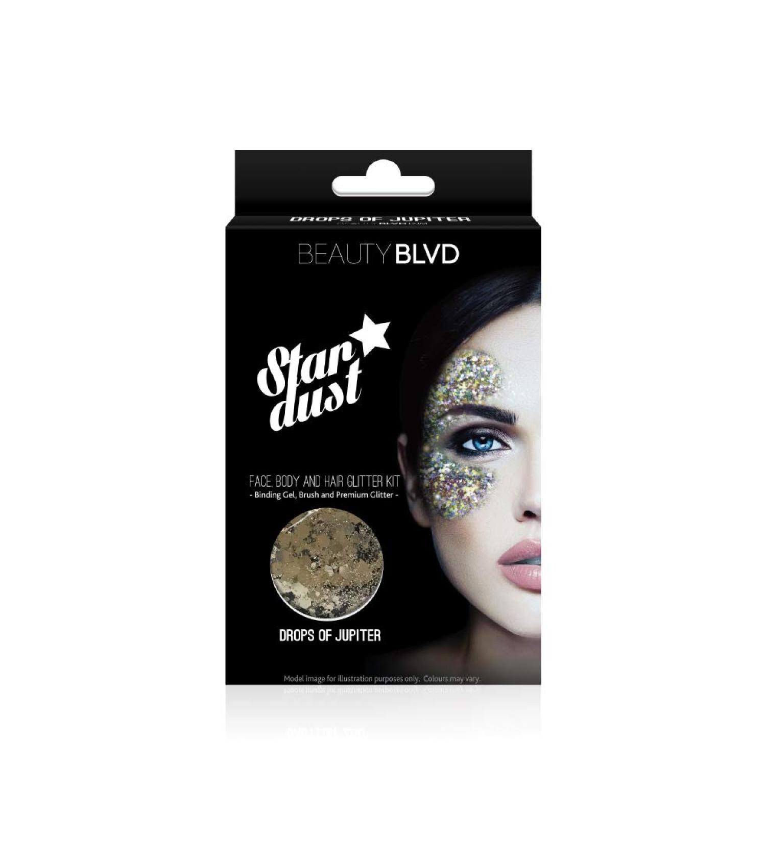 BeautyBLVD Stardust - 3 Piece Face Body & Hair Glitter Kit | Cosmetic Glitter for Festivals & Parties | Cruelty Free - Buy Online on GoSupps.com
