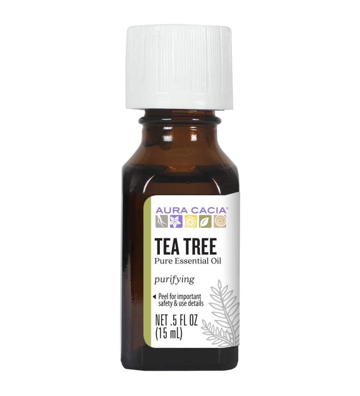 Aura Cacia 100% Pure Tea Tree Essential Oil 15 ml | GC/MS Tested | Melaleuca alternifolia | International Shipping Available - Buy Online on GoSupps.com