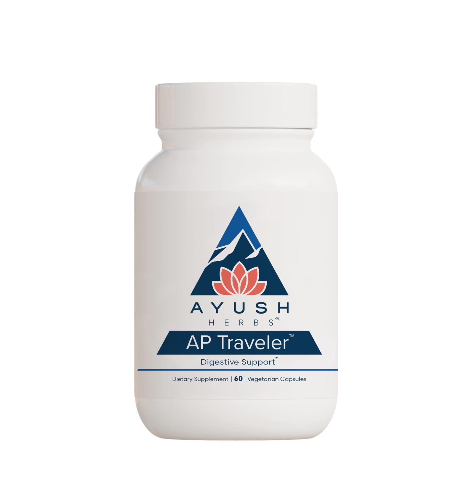 Ayush Herbs AP Traveler with Neem, Pippali & Bitter Melon - 60 Capsules | Natural Gastrointestinal Support and Magnesium Supplement - Buy Online on GoSupps.com