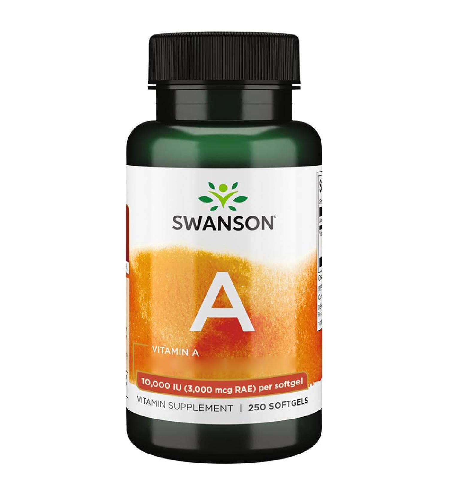 Swanson Vitamin A 10 000 IU (3 000 MCG) - Premium Liver Support & Immune Health Supplement - International Shipping Available - Buy Online on GoSupps.com