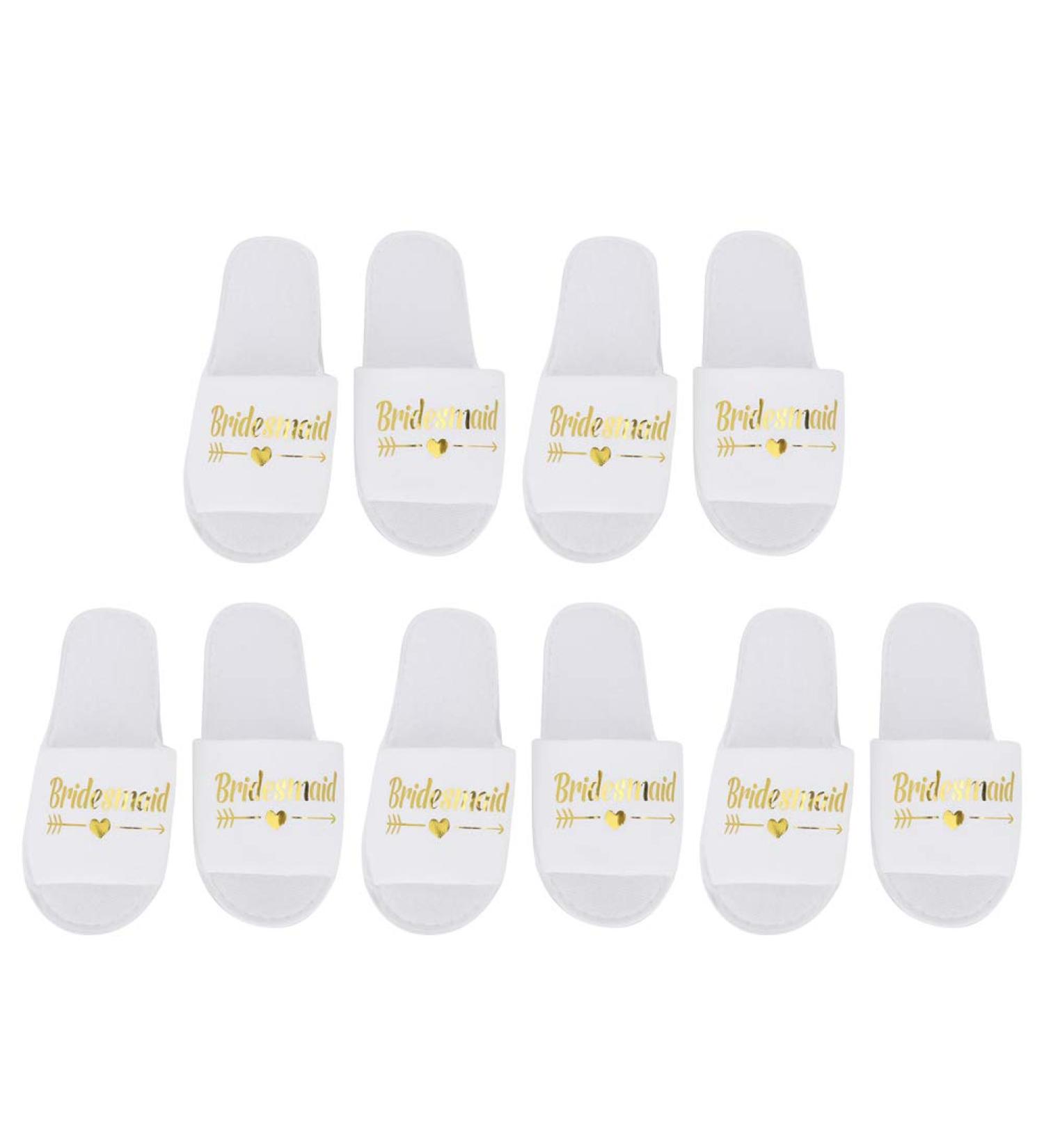 Buy 5 Pairs of Portable Wedding Slippers for Brides - Open Toe Spa Slippers for Guests Ideal for Hotels & Parties - White Size 44 EU - Buy Online on GoSupps.com