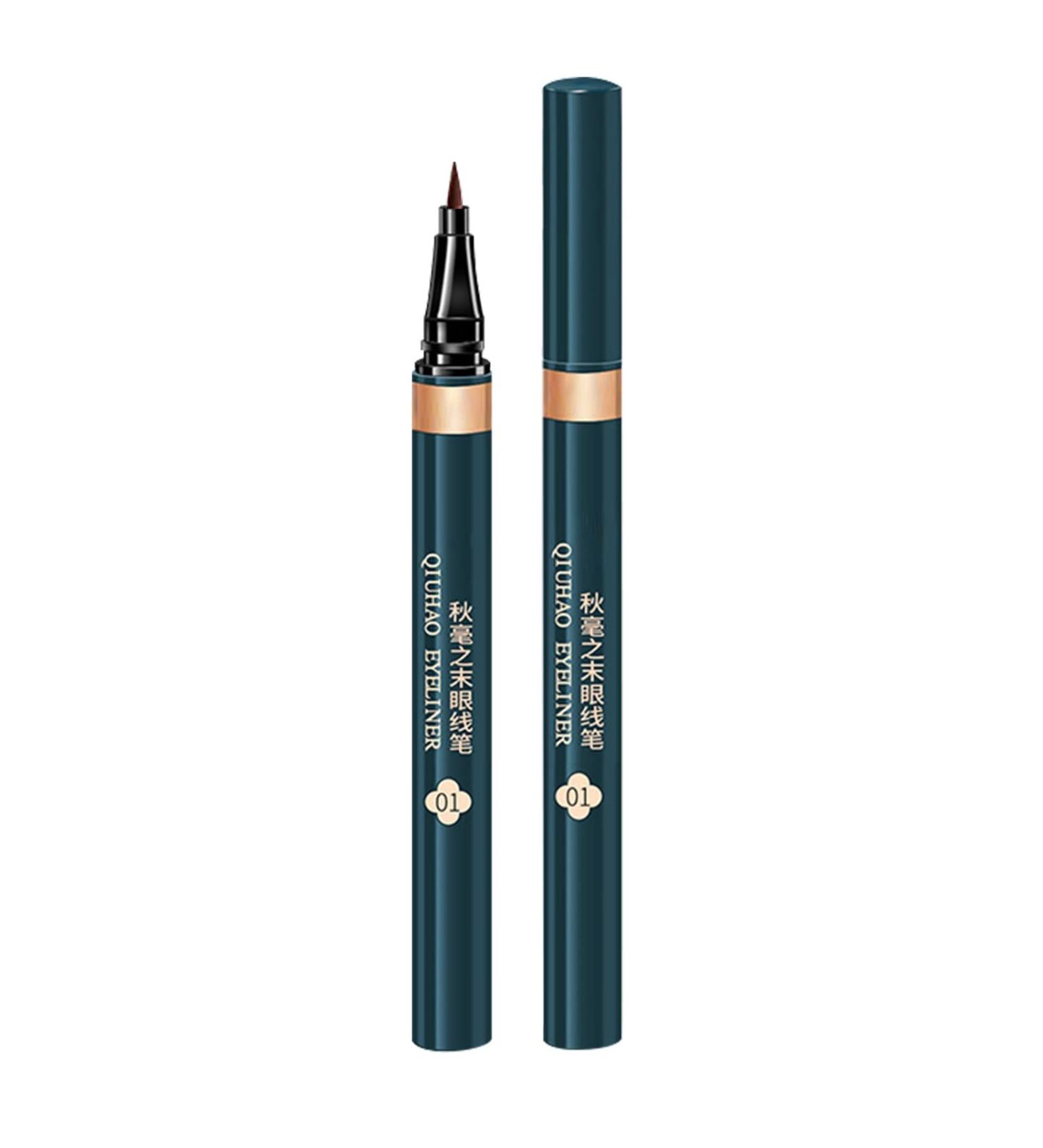 Slim Long Lasting Pen Liquid Eyeliner Pen Waterproof Long Lasting Without Smudging Very Thin Eyeline 2ml Color Run (Brown One Size) One Size Brown