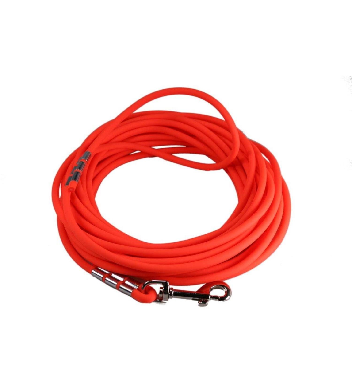 Lennie Waterproof Towline for Small Dogs - Made in Germany - EasyCare Round Leash (5m 10m 15m) with Hand Loop - Neon Orange | Lightweight & Durable (Up to 15kg) - Buy Online on GoSupps.com