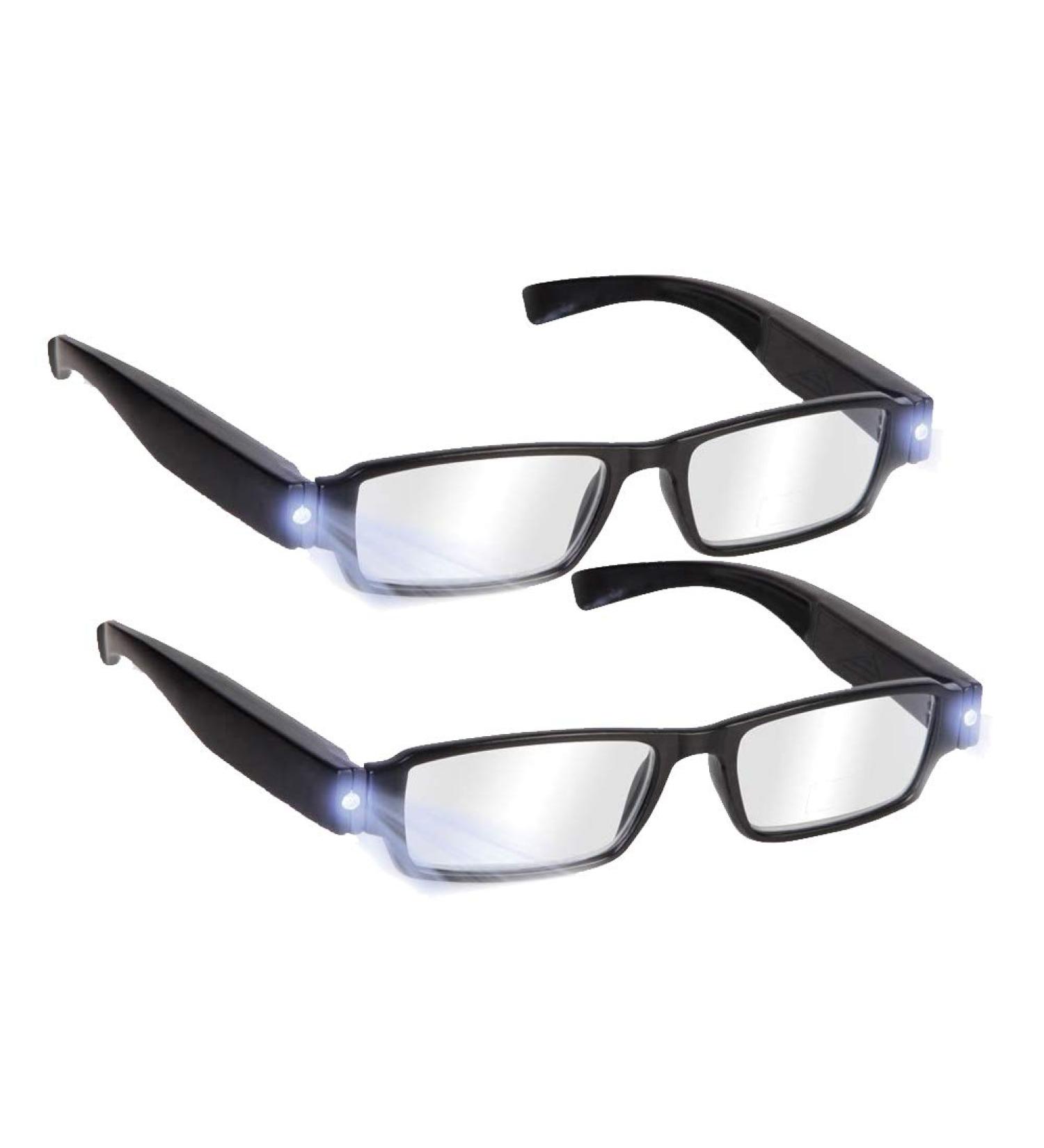 Buy Bright LED Readers with Lights - Compact Full Frame Reading Glasses +1.5 Magnifier for Clear Vision - Unisex Nighttime Eyewear - Buy Online on GoSupps.com