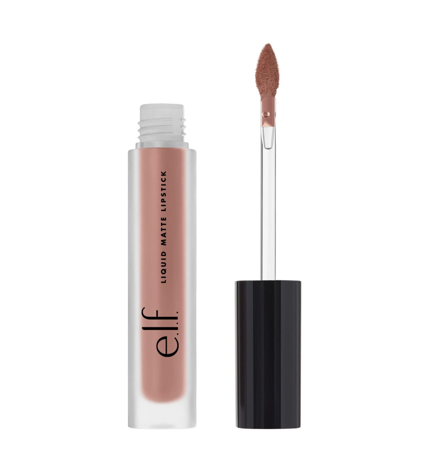 e.l.f. Cosmetics Liquid Matte Lipstick in Praline - 0.1 Ounce - Highly Pigmented, Quick Drying & Smudge Proof Formula with Nourishing and Softening Benefits - Diamond-Shaped Wand for Precise Application - Buy Online on GoSupps.com