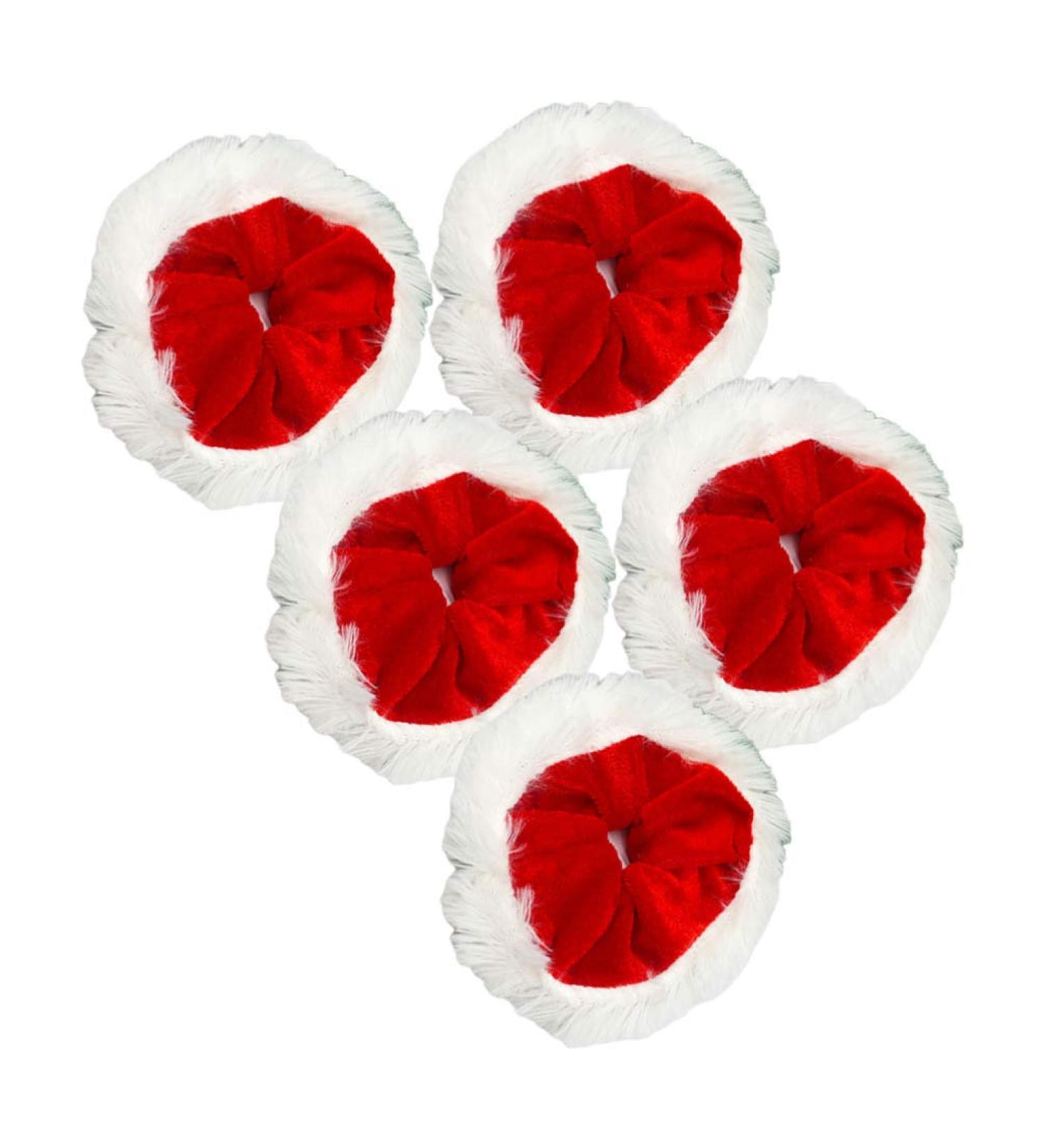 Frcolor 5pcs Christmas Hair Scrunchies - Red Elastic Ponytail Holders for Women & Girls - Buy Online on GoSupps.com