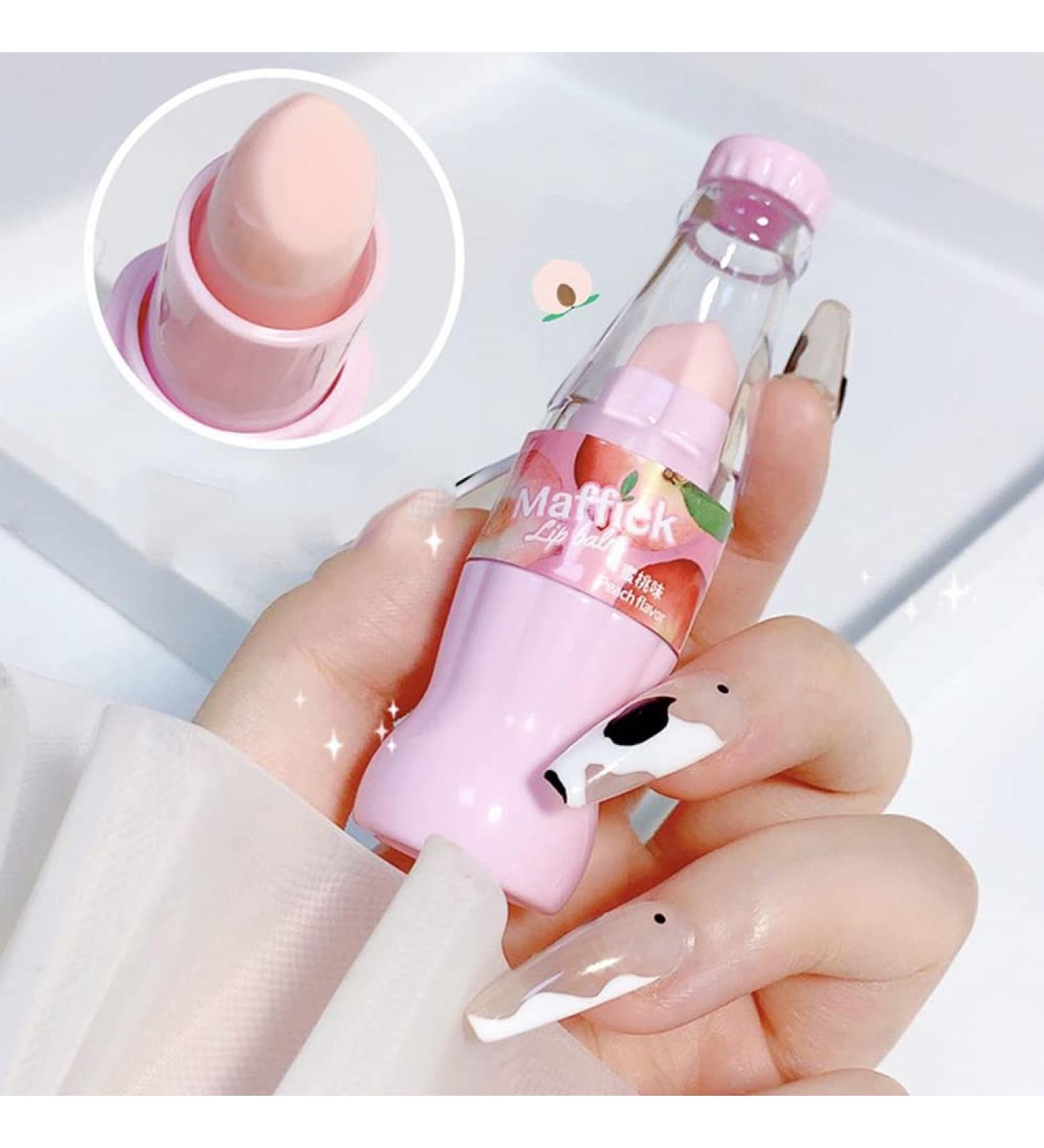 Soda Bottle Moisturizing Lip Balm Lip Care Lip Oil Fruit Moisturizing Lipstick Base Cute Makeup Female Cosmetics-Not Easy To Fade (Peach) - Buy Online on GoSupps.com