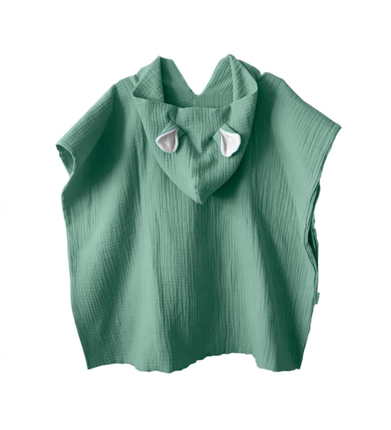Mimuselina Baby Bathing Poncho - Absorbent Cotton Towel for Quick Drying | Perfect Bathrobe for Babies & Kids | Ideal for Beach & Pool (Mint) - Buy Online on GoSupps.com