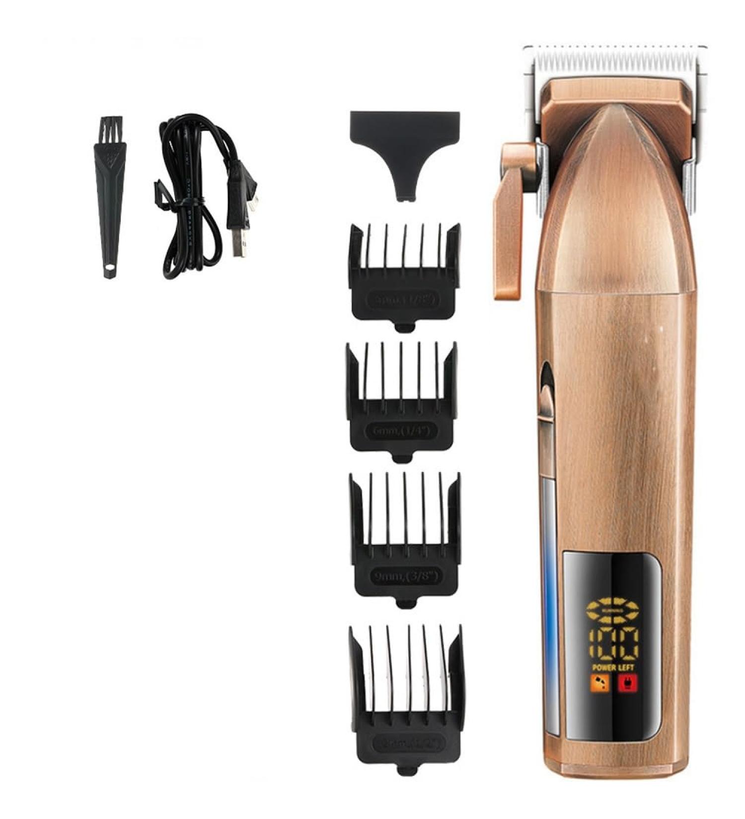 Buy Retro Rechargeable Hair Clippers with LCD Display - Copper Hair Salon Trimmer for Women - Buy Online on GoSupps.com