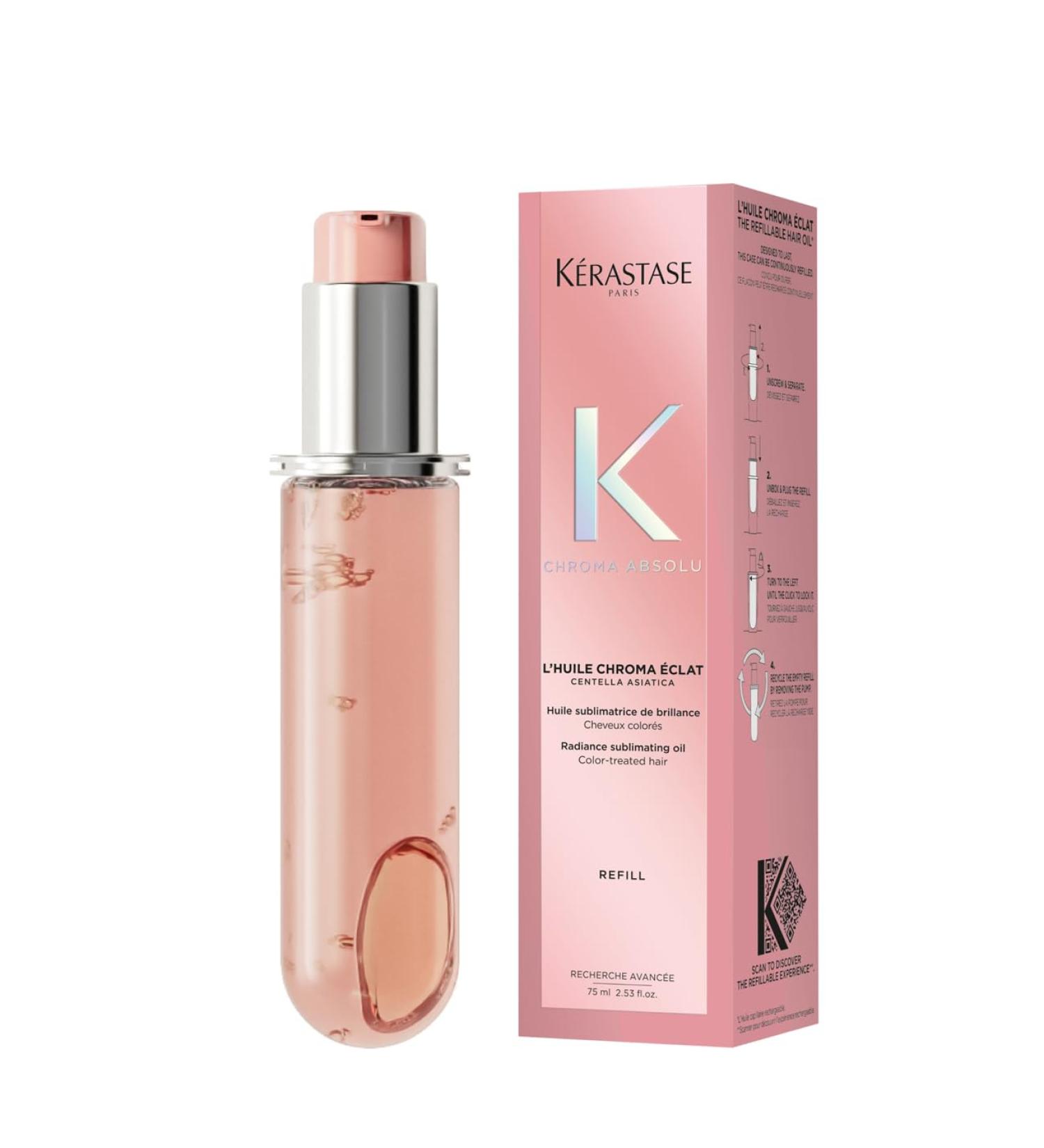 K rastase Chroma Absolu High Shine Hair Oil for Damaged Colour-Treated Hair Lightweight Formula with Lactic Acid Huile Chroma clat Refill Capsule 75ml - Buy Online on GoSupps.com