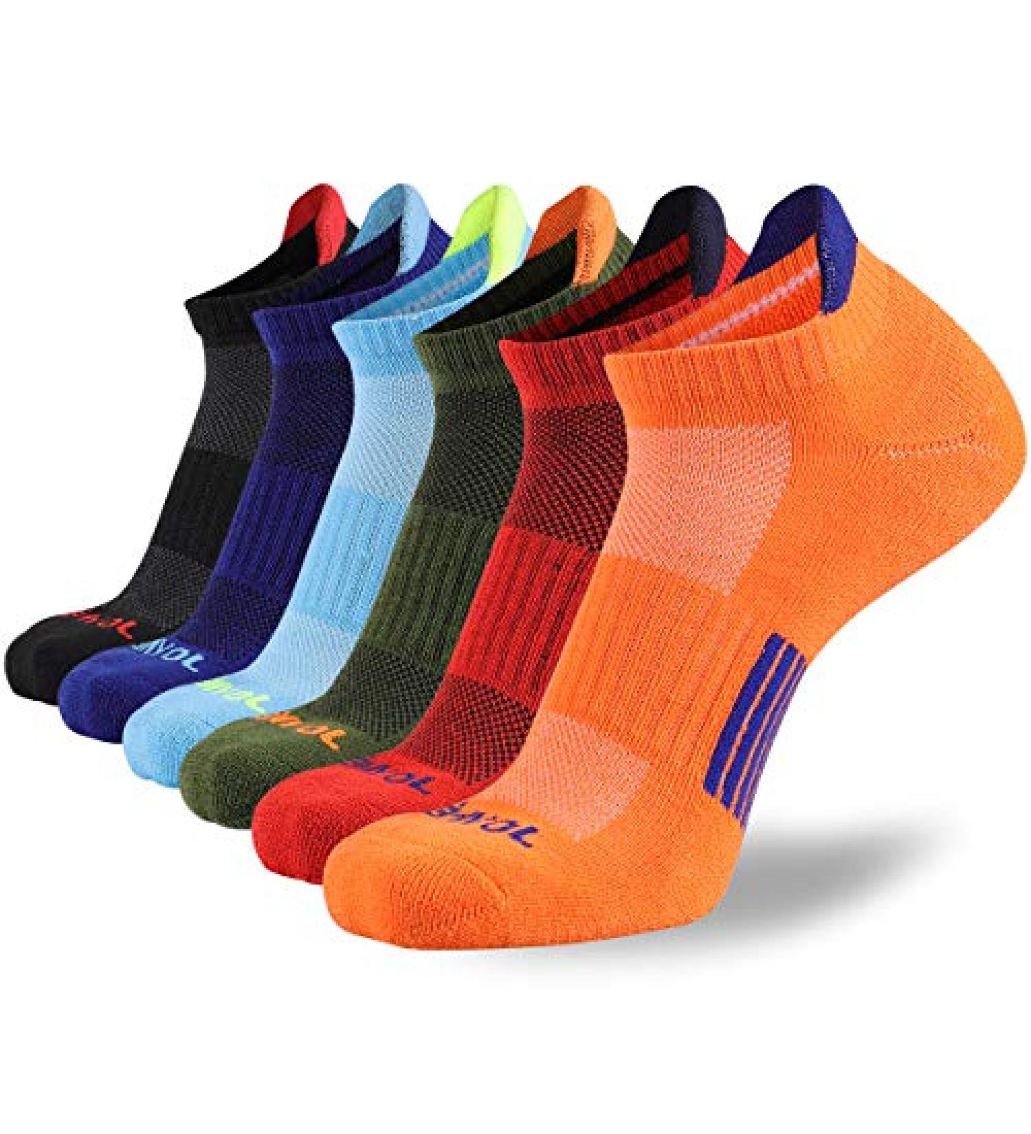 JOYNE Men's Low Cut Athletic Running Socks - 6 Pack, Multicolored - Buy Online on GoSupps.com